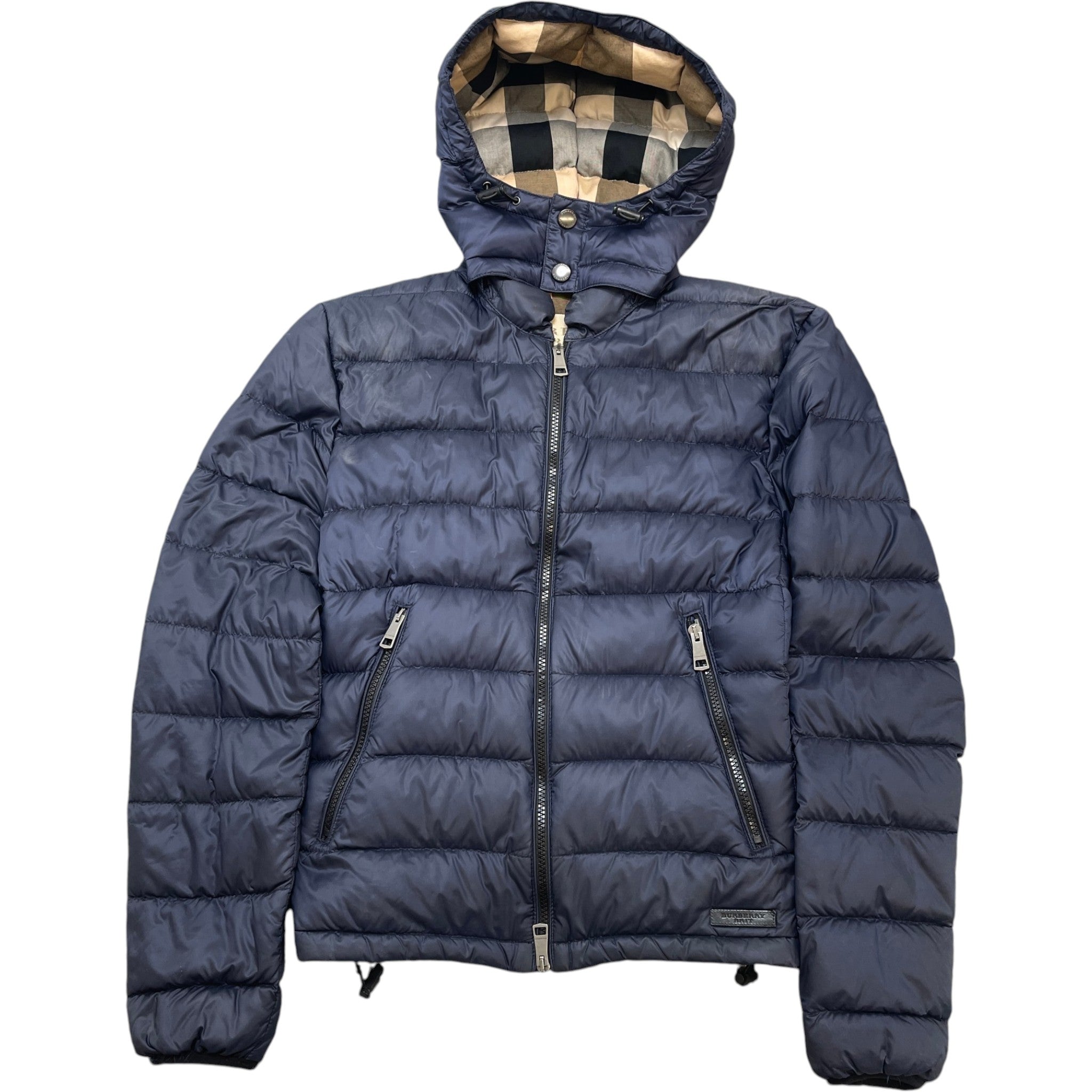 Men's Nova Check Brit Down Jacket Navy Size L