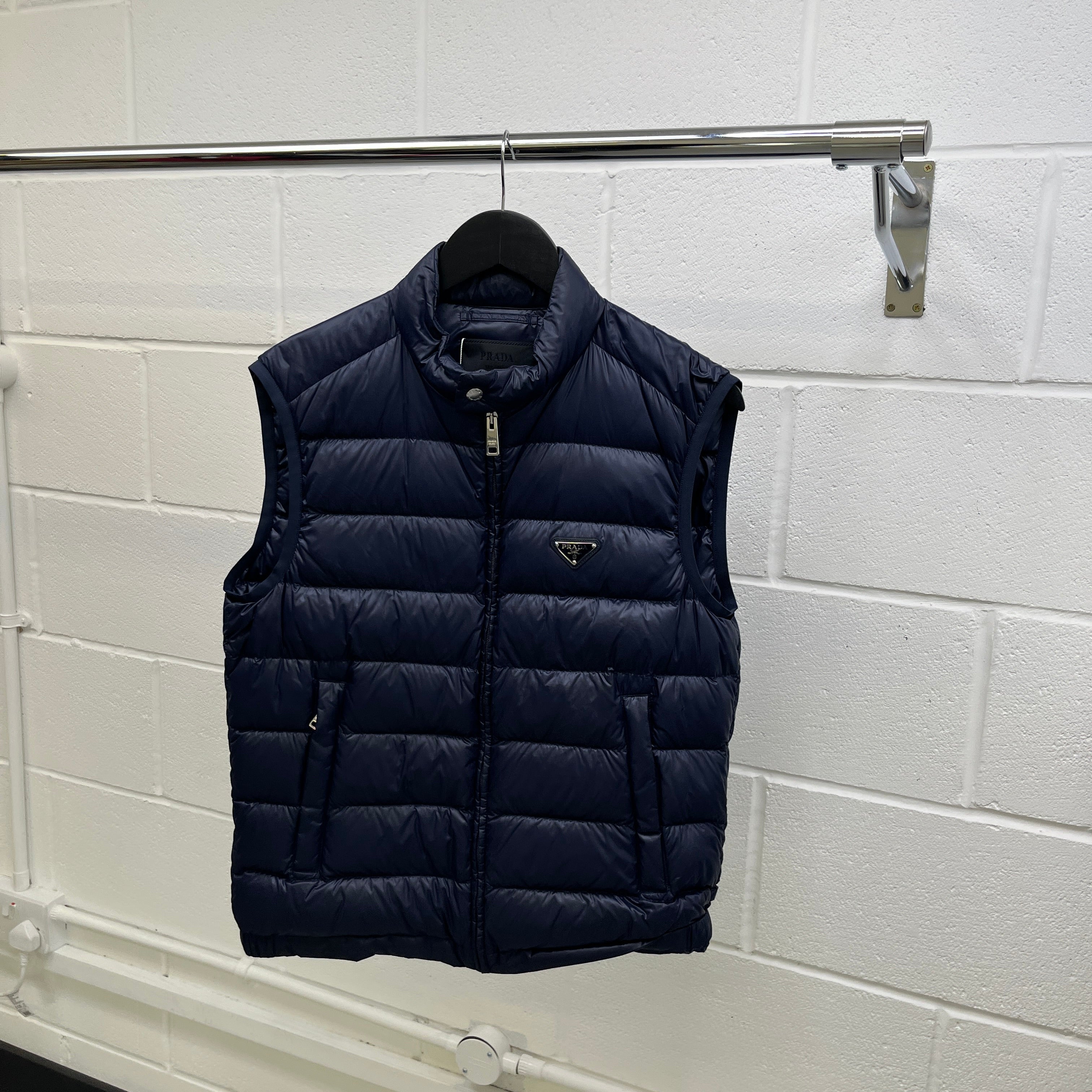 Men's Re-Nylon Plaque Logo Gilet Navy Size IT 48 / M