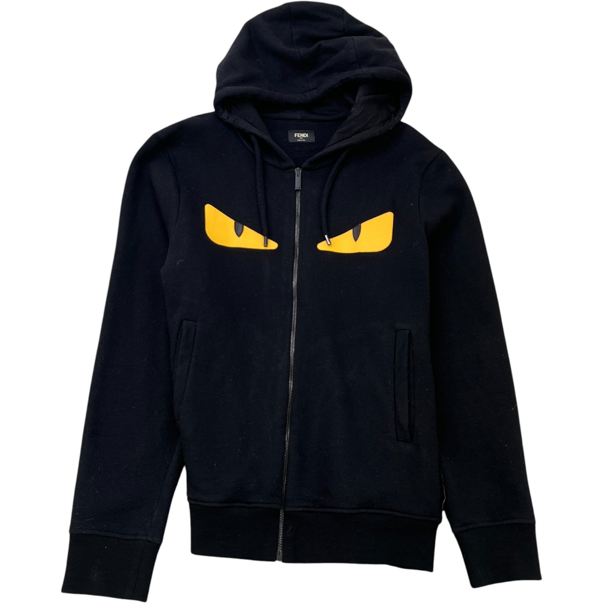 Men's Bugs Eyes Zip Up Hoodie Black Size IT 50 / UK L