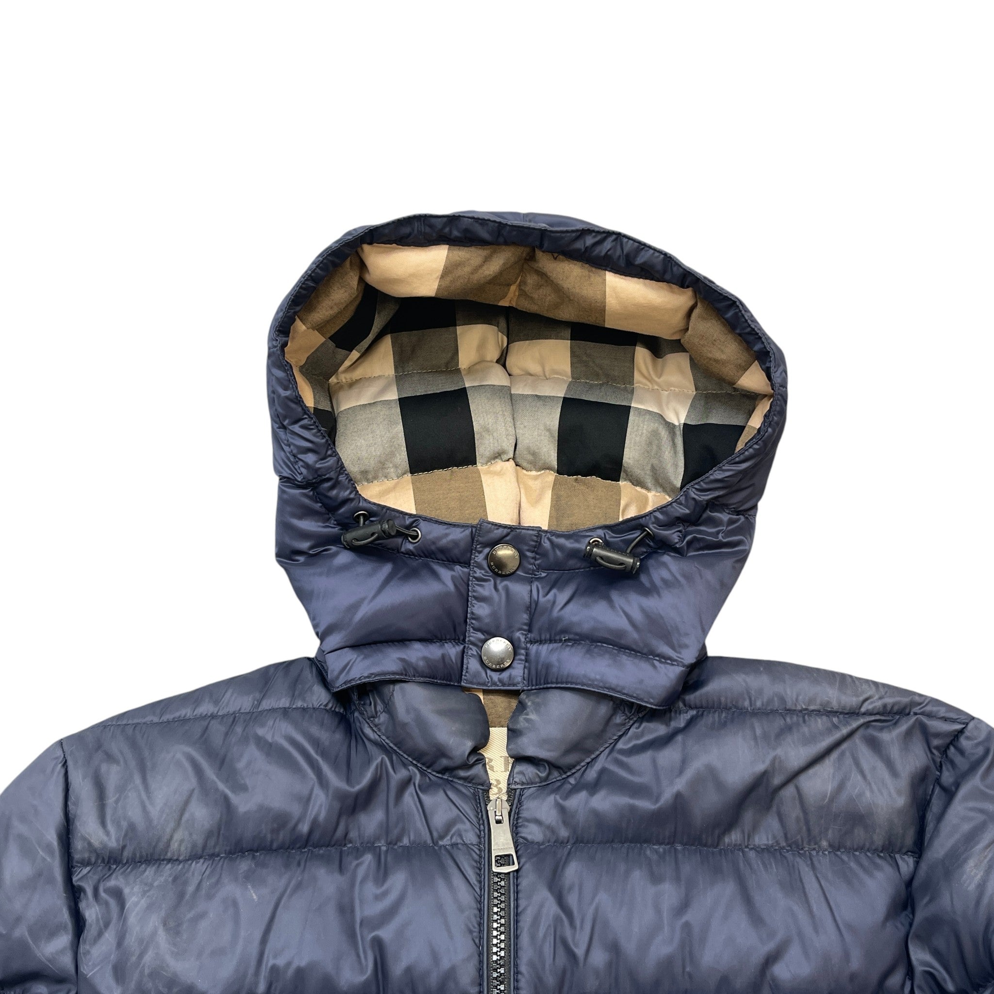Men's Nova Check Brit Down Jacket Navy Size L