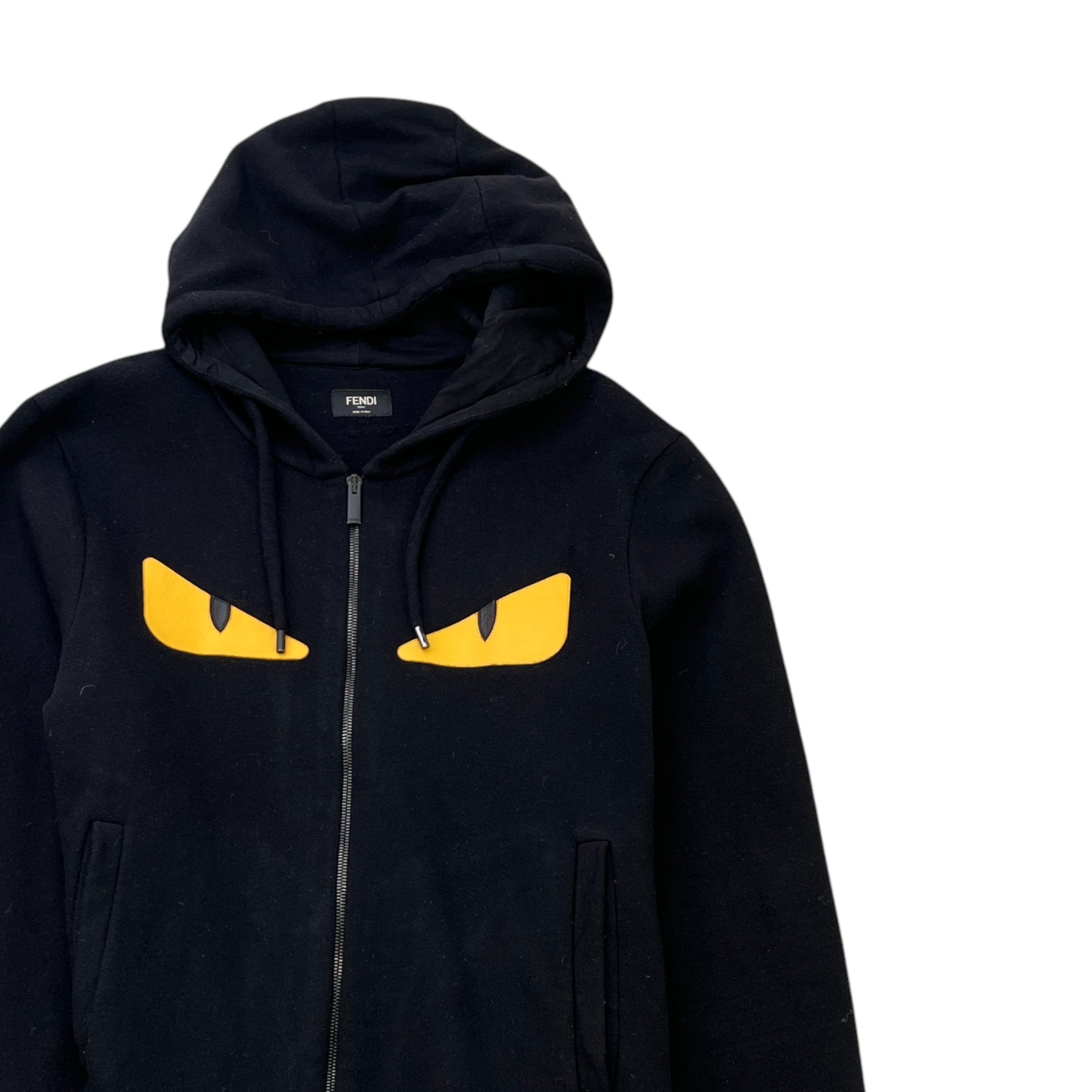 Men's Bugs Eyes Zip Up Hoodie Black Size IT 50 / UK L