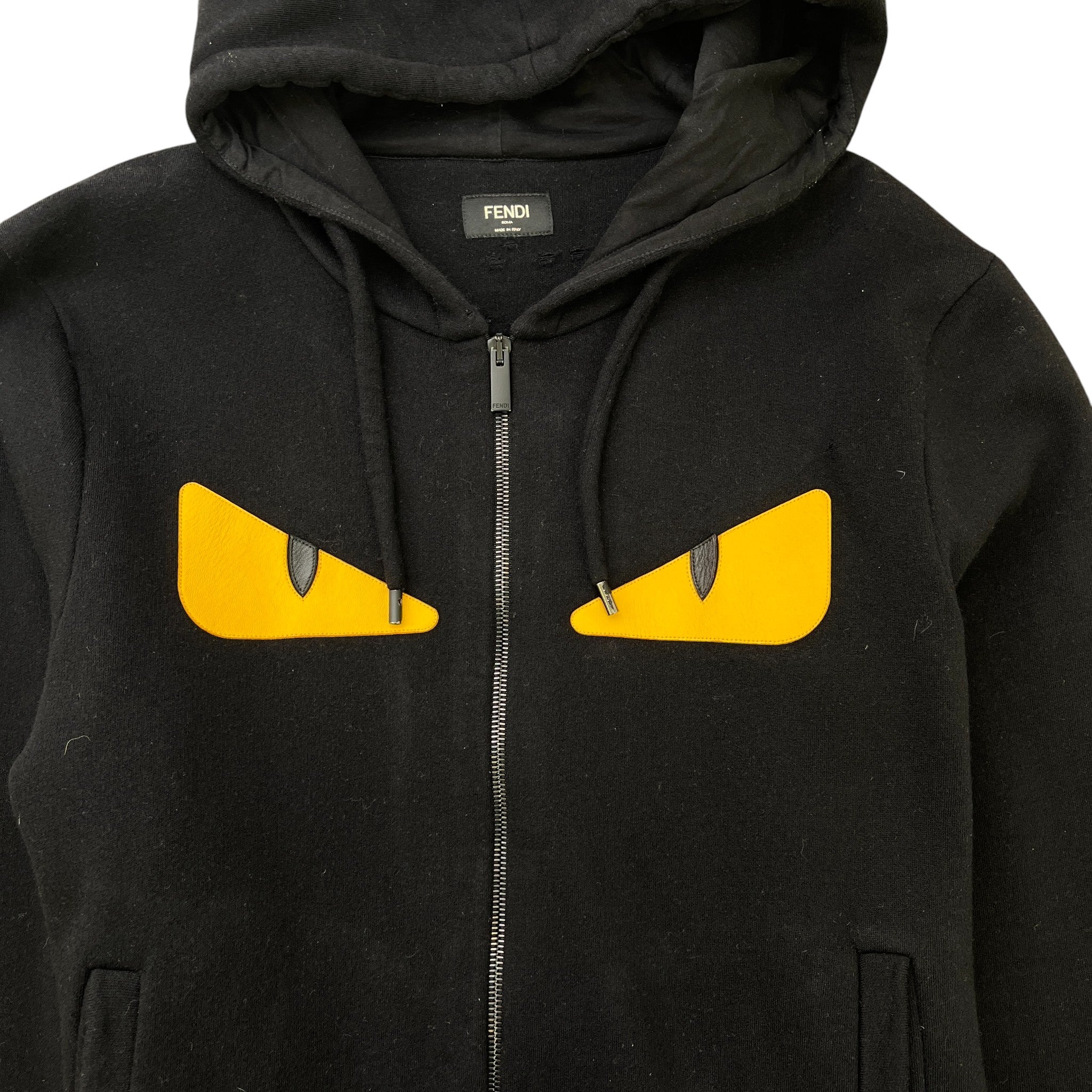 Men's Bugs Eyes Zip Up Hoodie Black Size IT 50 / UK L