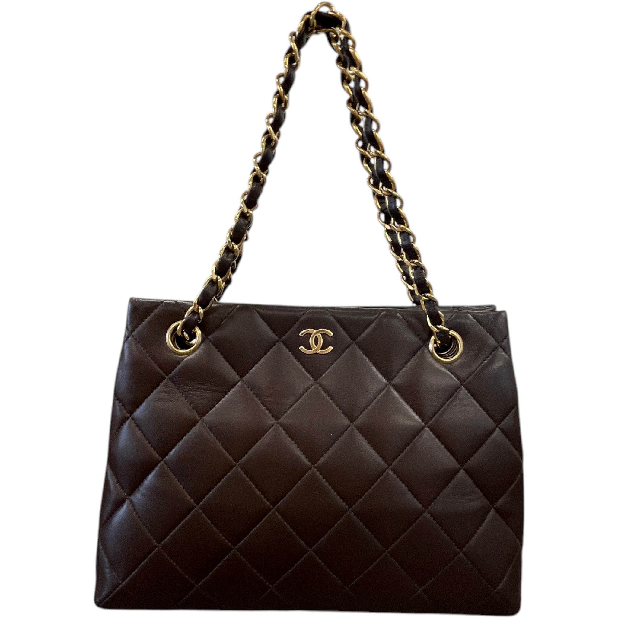 Women's Lambskin Cc Tote Bag Brown