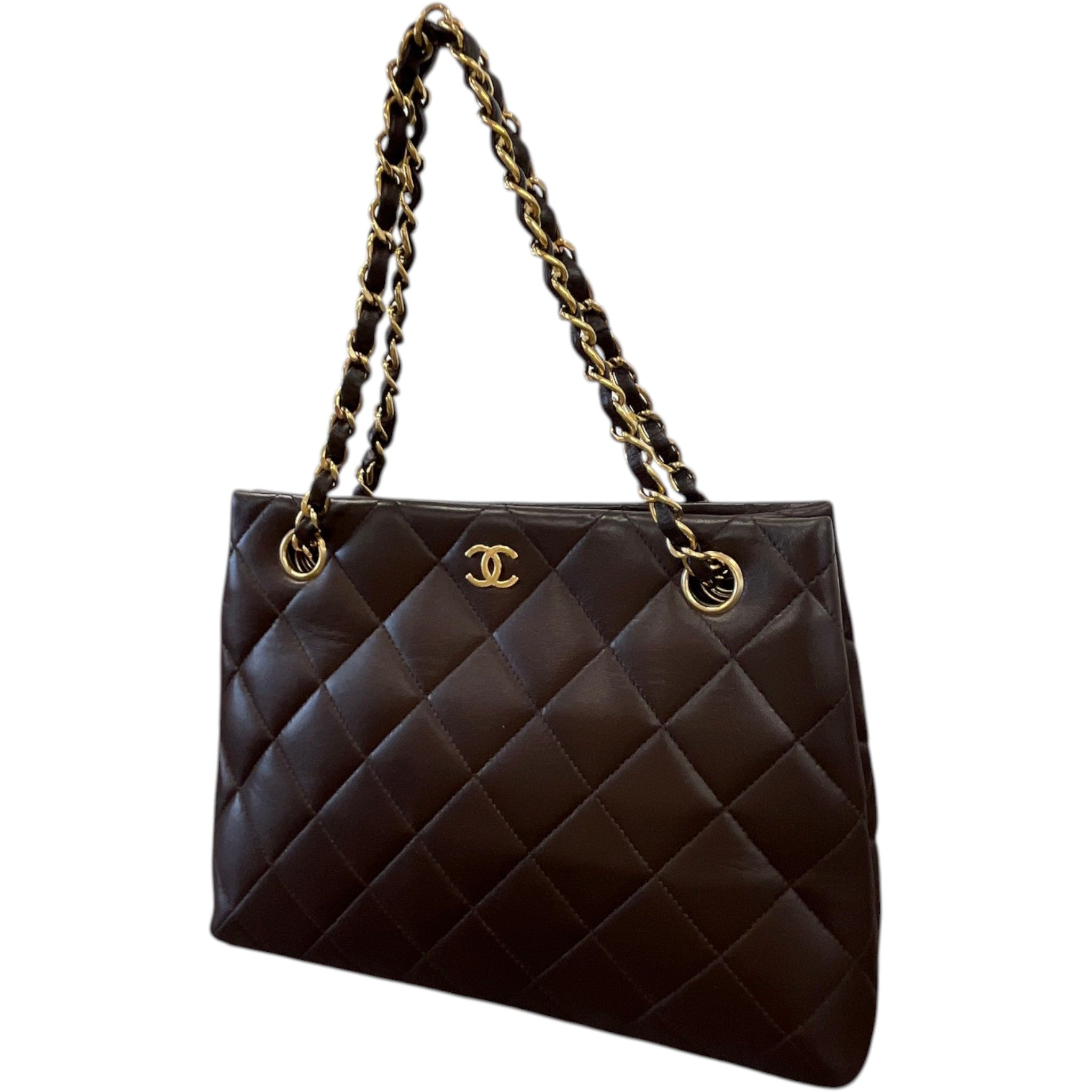 Women's Lambskin Cc Tote Bag Brown
