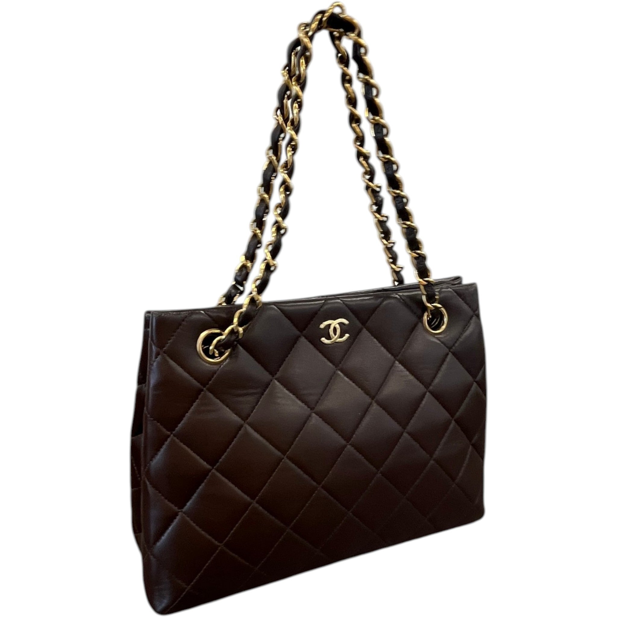 Women's Lambskin Cc Tote Bag Brown