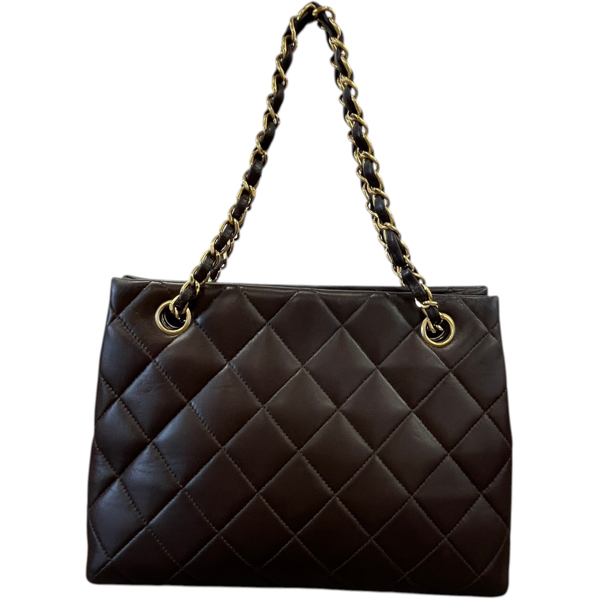 Women's Lambskin Cc Tote Bag Brown