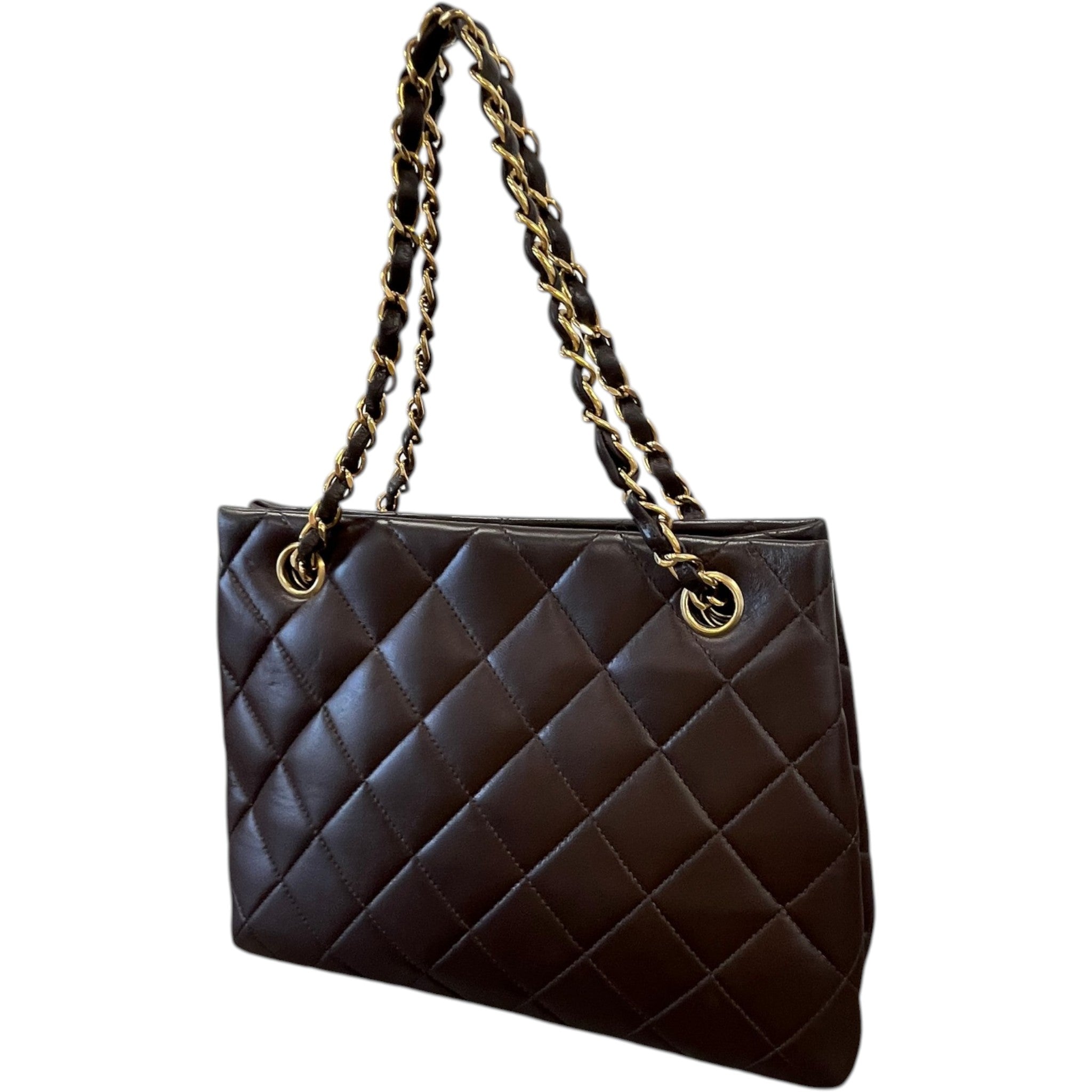 Women's Lambskin Cc Tote Bag Brown