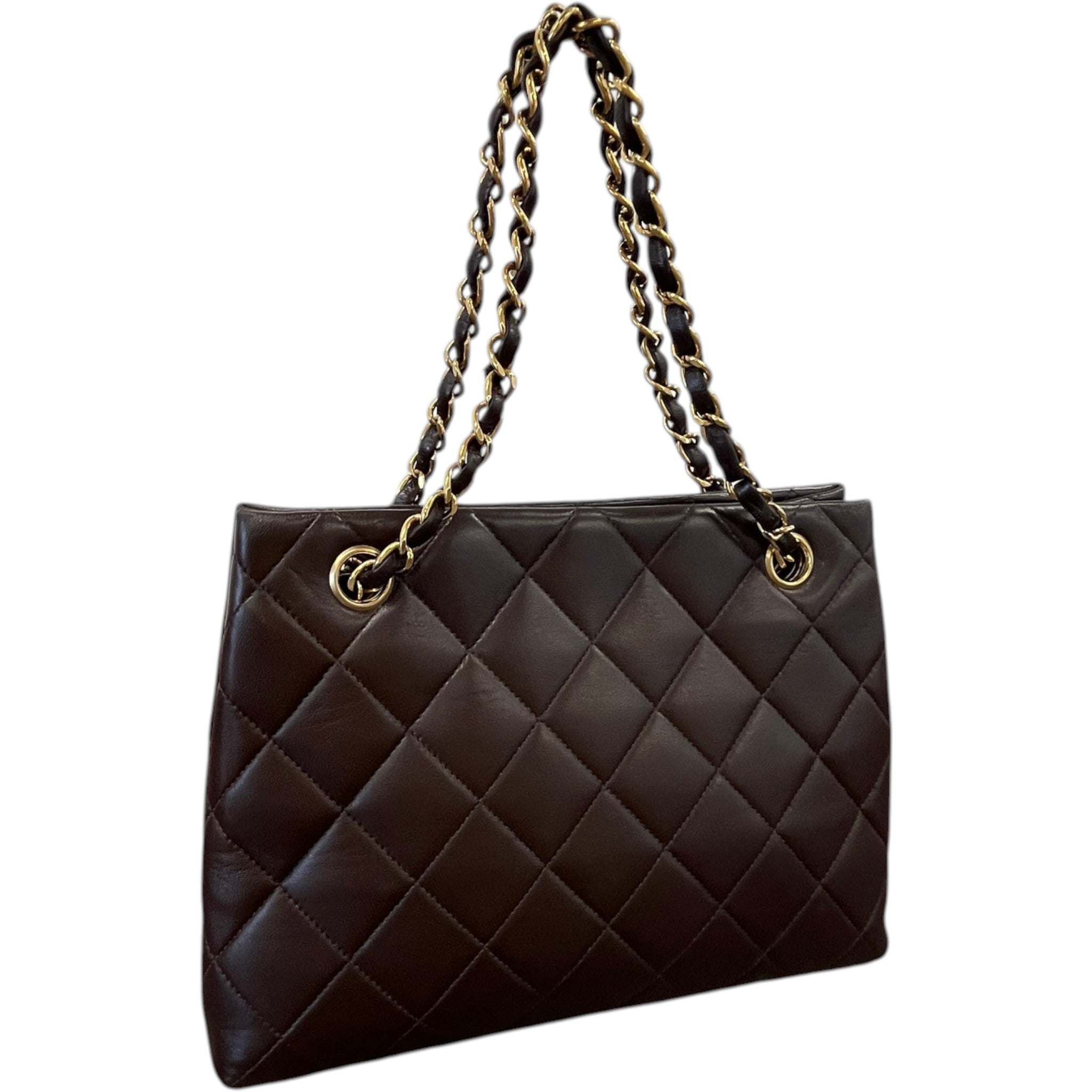 Women's Lambskin Cc Tote Bag Brown