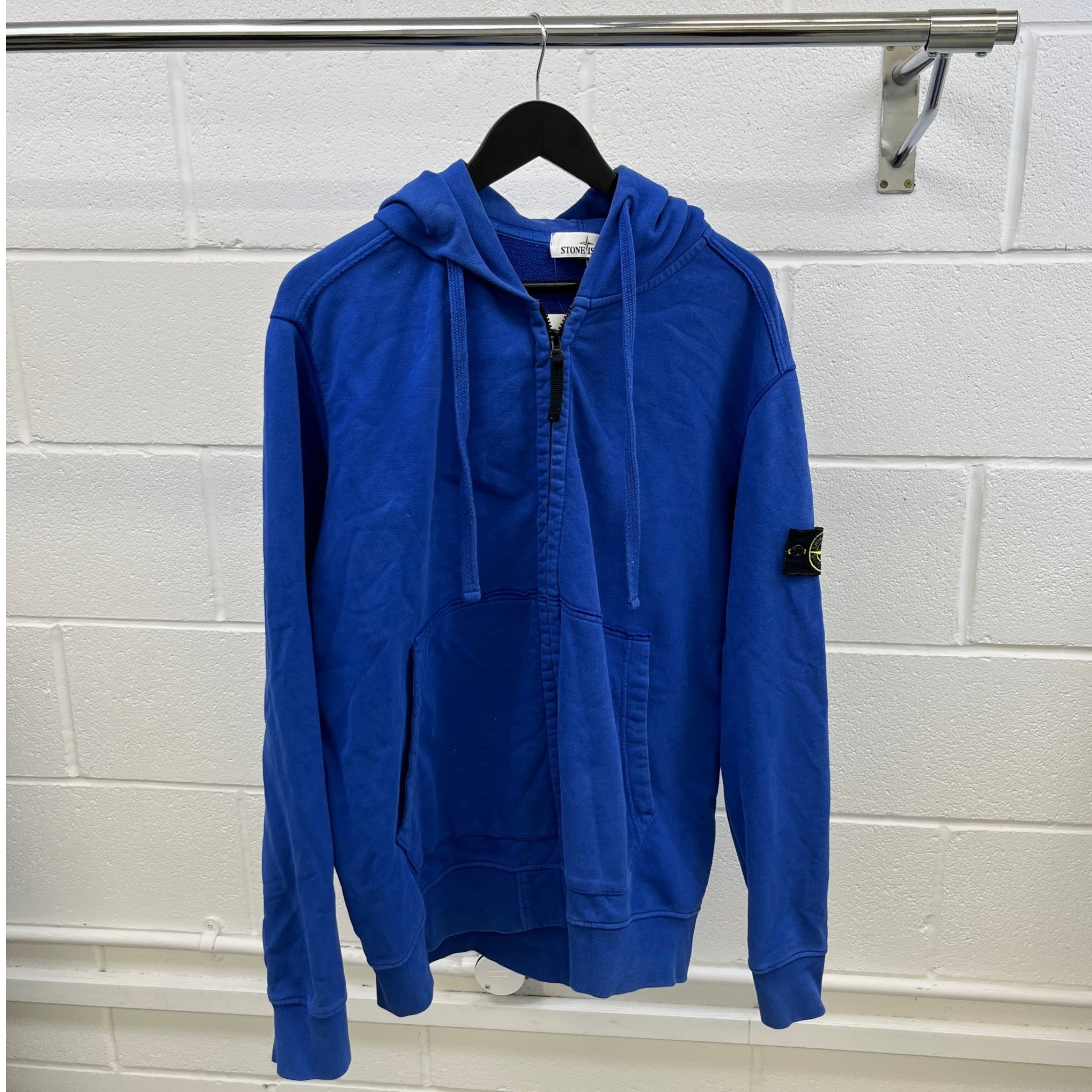 Men's Applique Logo Hoodie Blue Size XXL