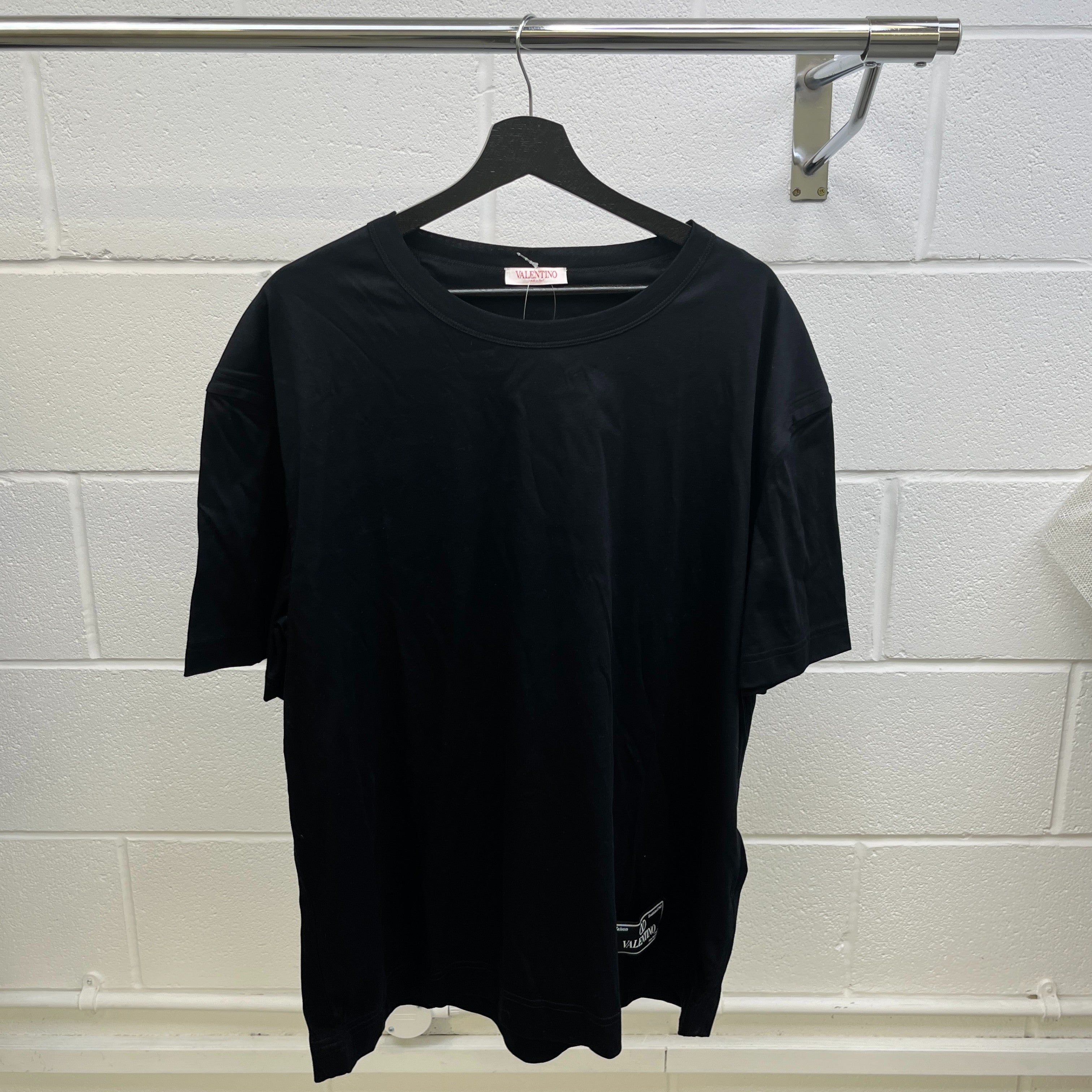 Men's Applique Logo T-Shirt Black Size XXL