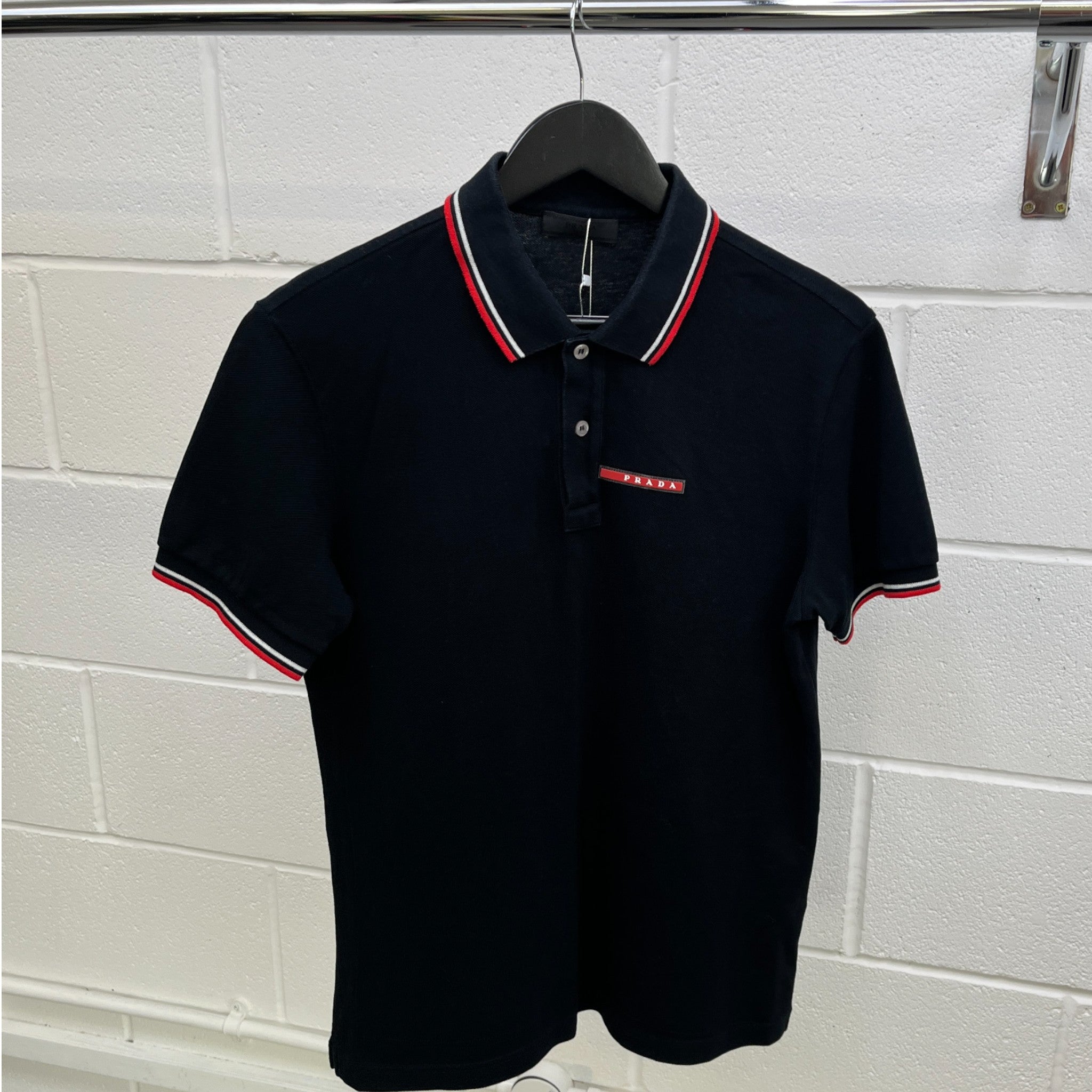 Men's Tab Logo Polo Shirt Black Size L