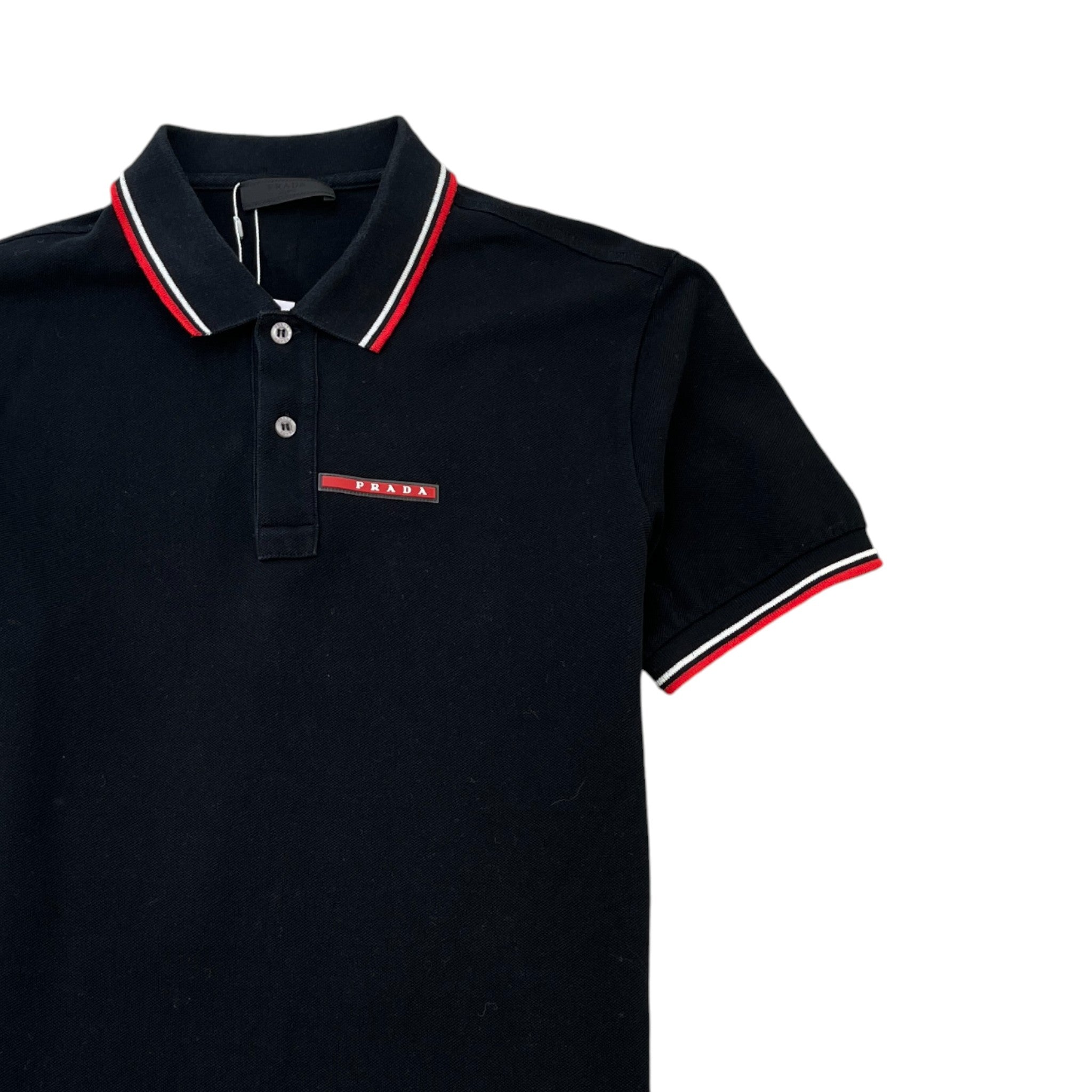 Men's Tab Logo Polo Shirt Black Size L