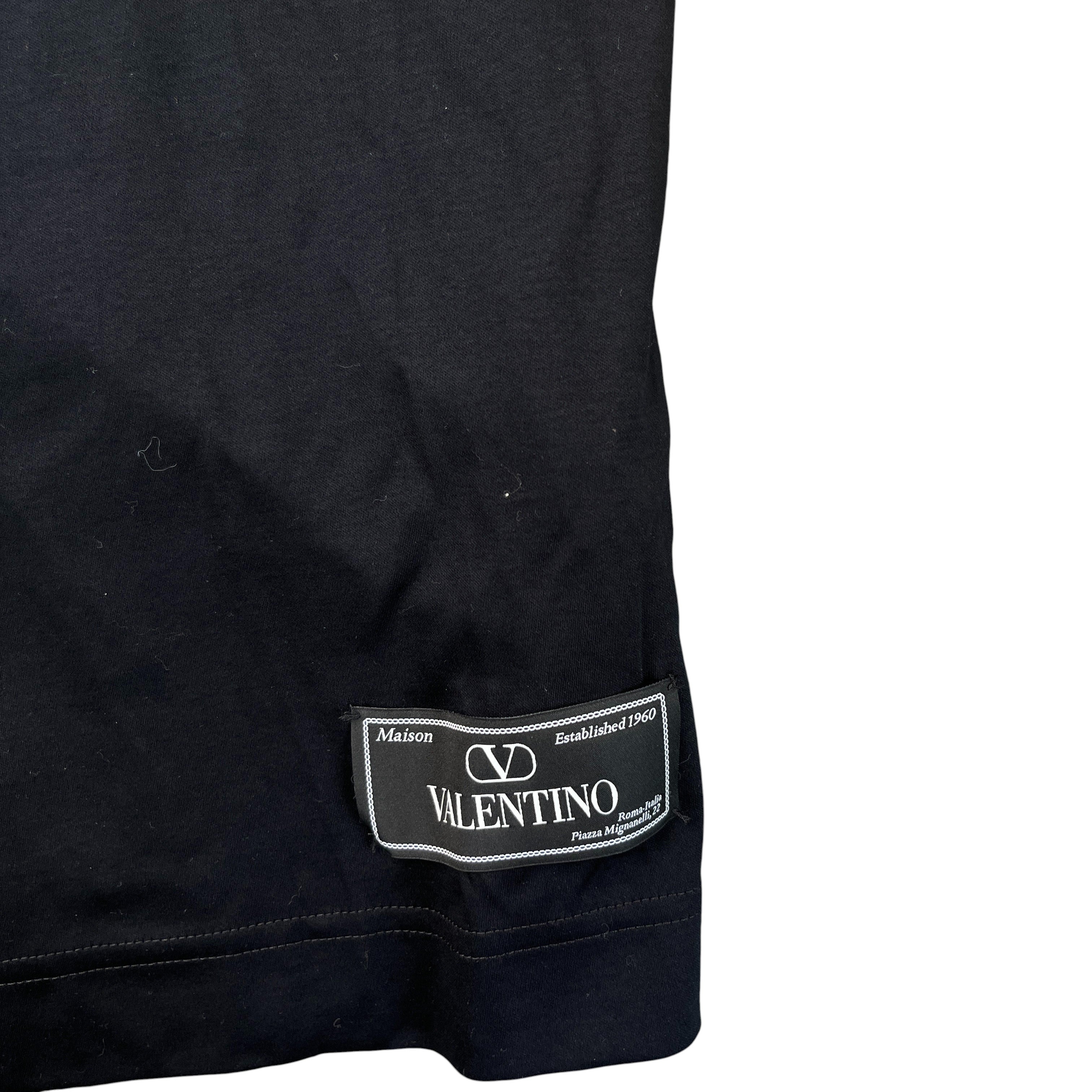 Men's Applique Logo T-Shirt Black Size XXL