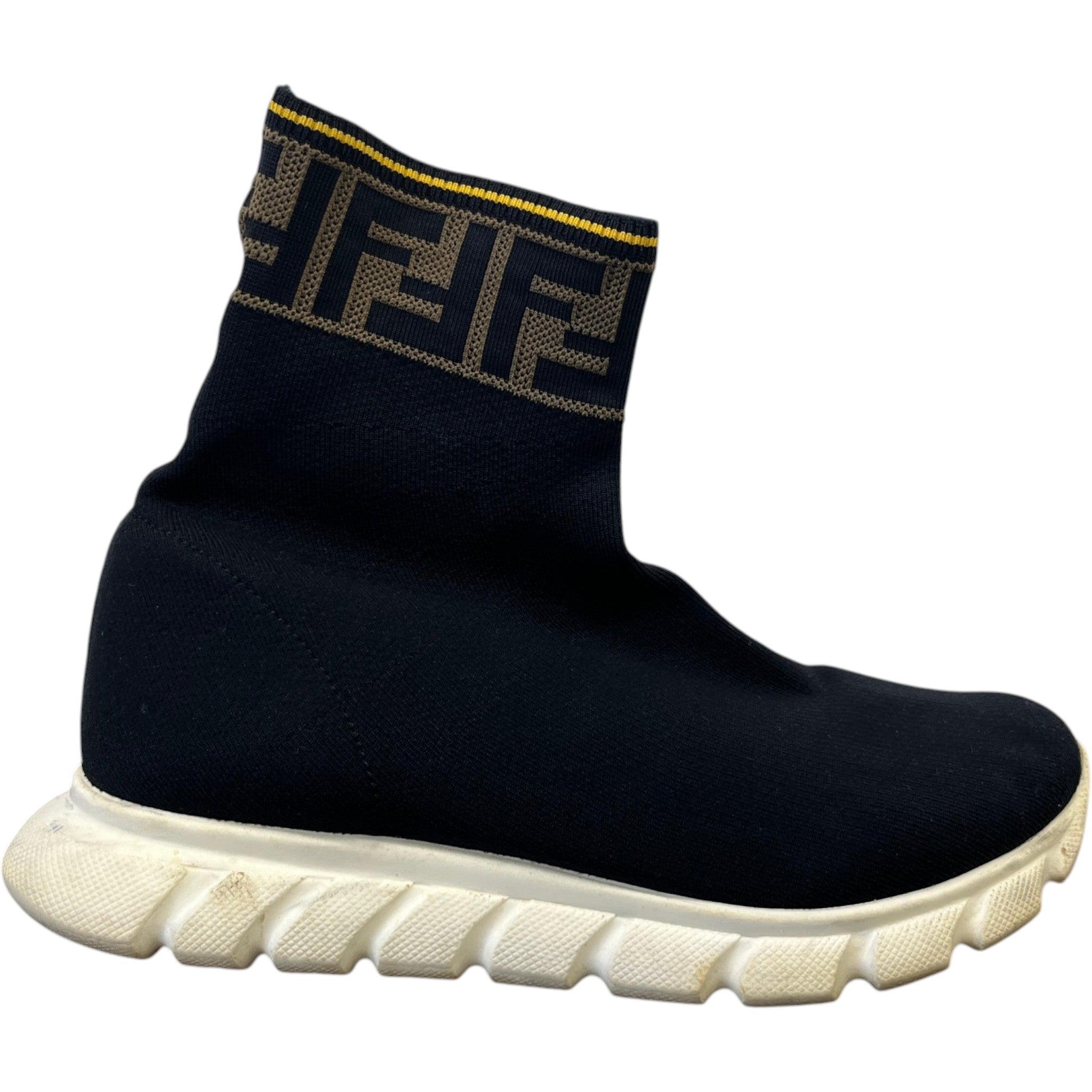 Women's Ff Monogram Sock High Trainers Black Size EU 36 / UK 3
