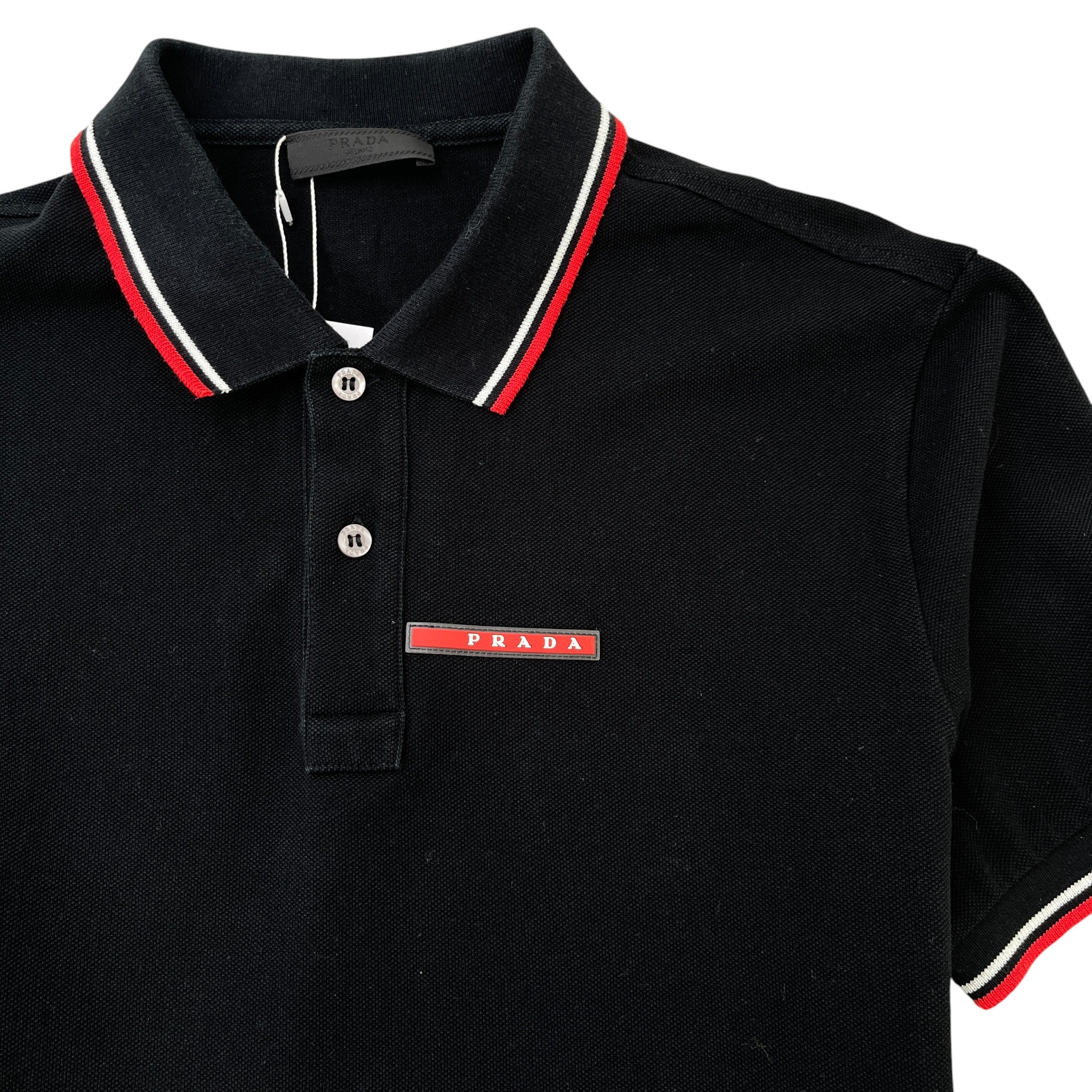Men's Tab Logo Polo Shirt Black Size L