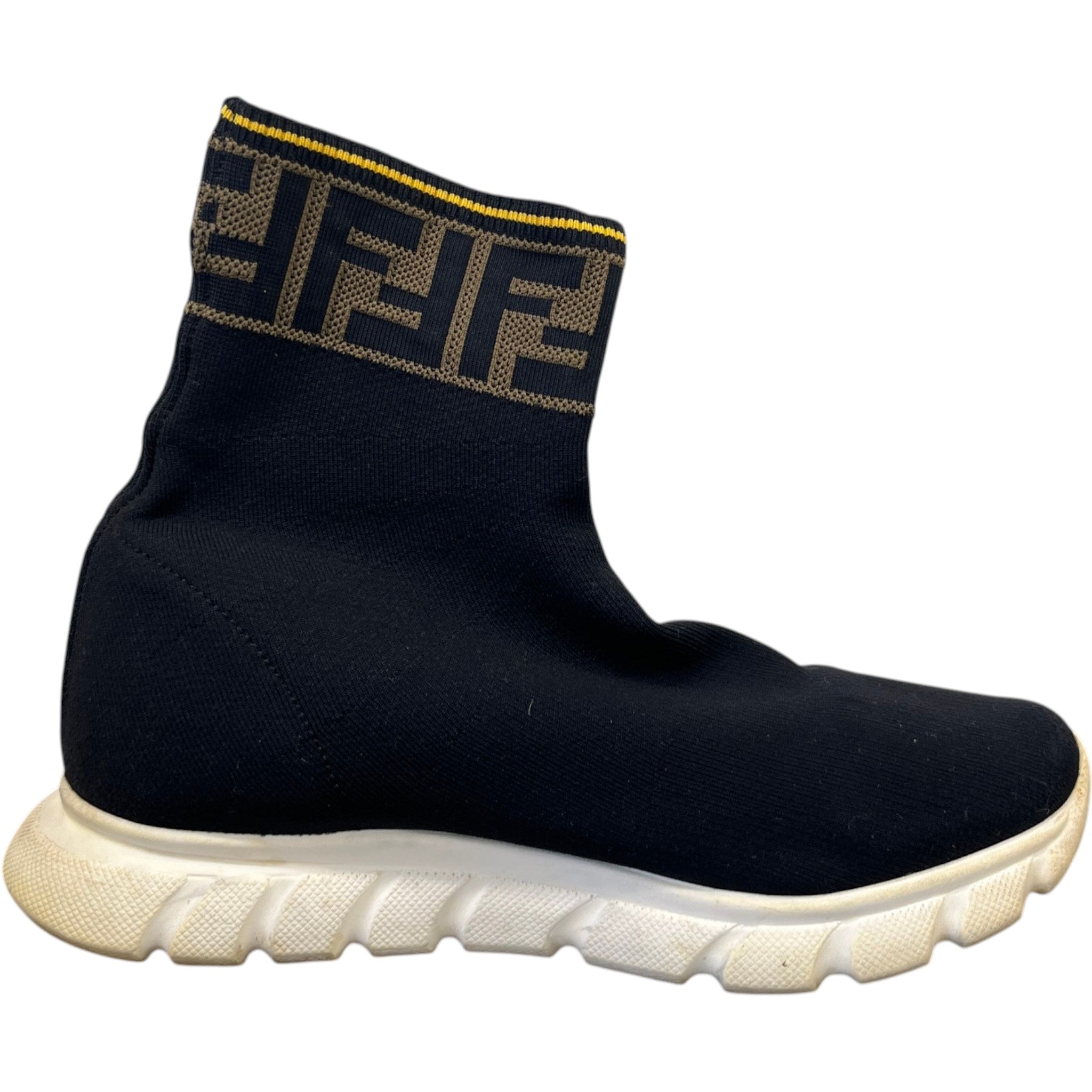 Women's Ff Monogram Sock High Trainers Black Size EU 36 / UK 3