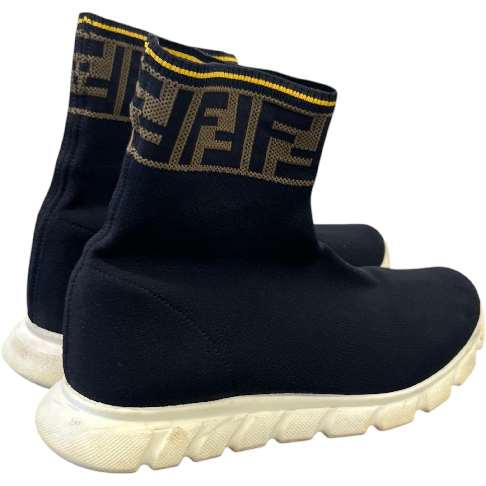 Women's Ff Monogram Sock High Trainers Black Size EU 36 / UK 3
