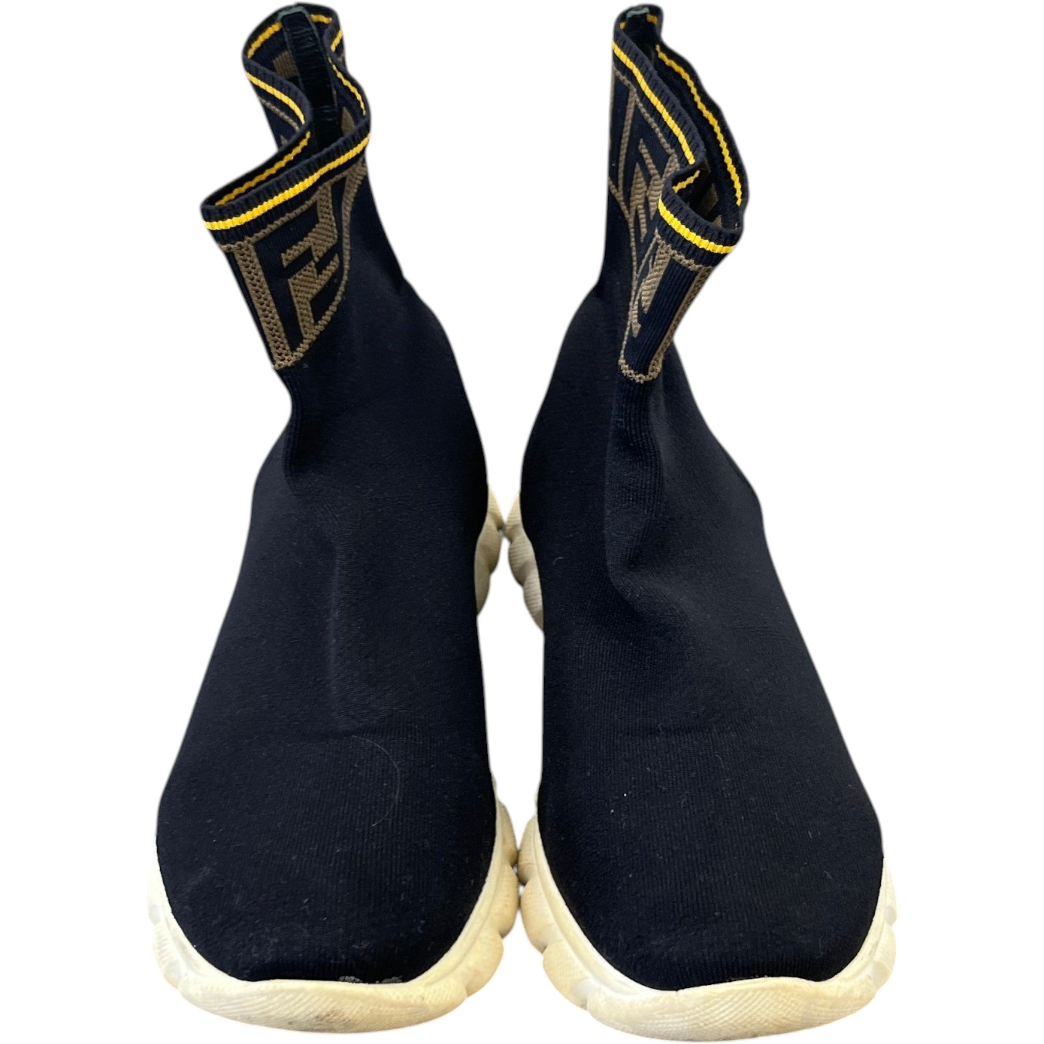 Women's Ff Monogram Sock High Trainers Black Size EU 36 / UK 3