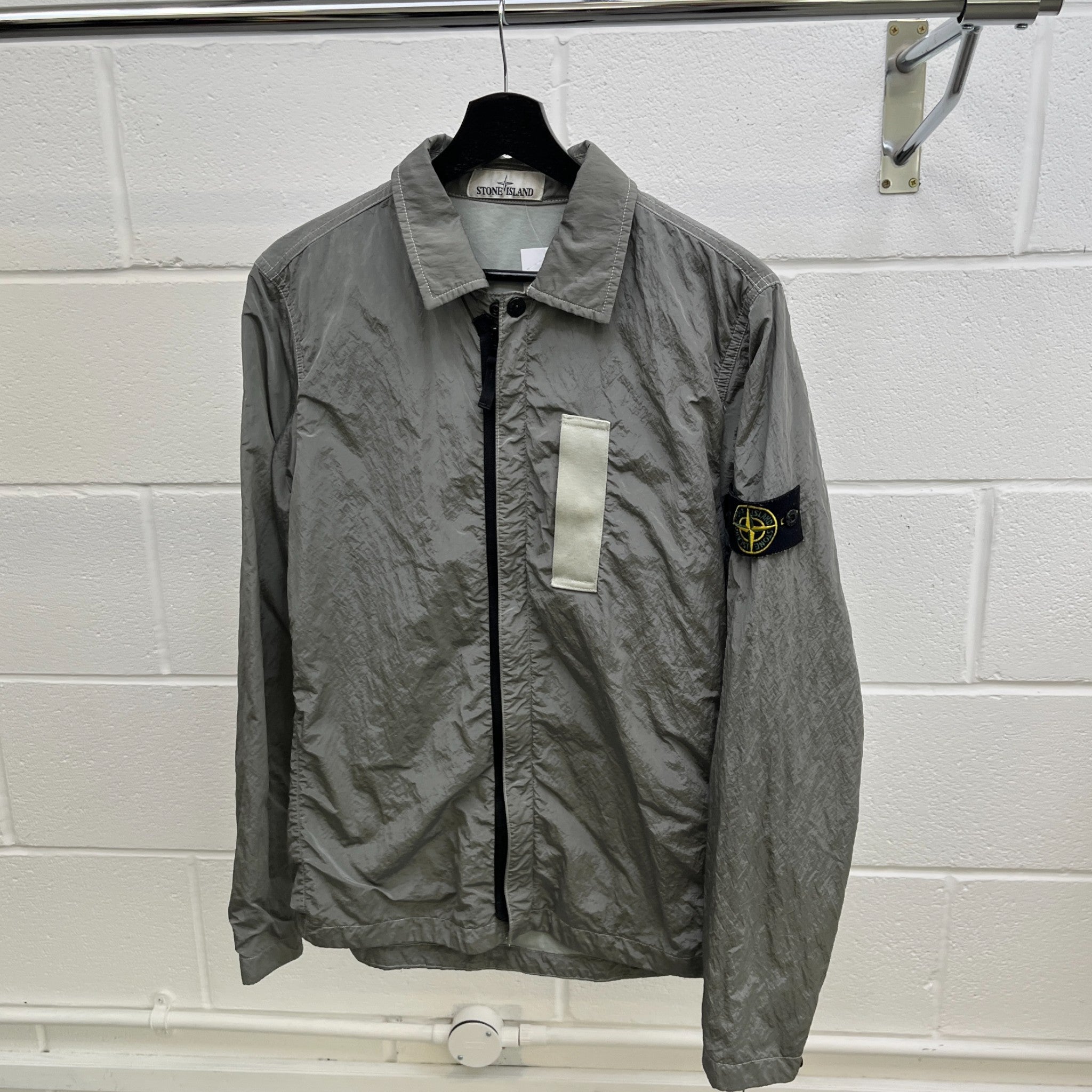 Men's Applique Logo OverShirt Grey Size S