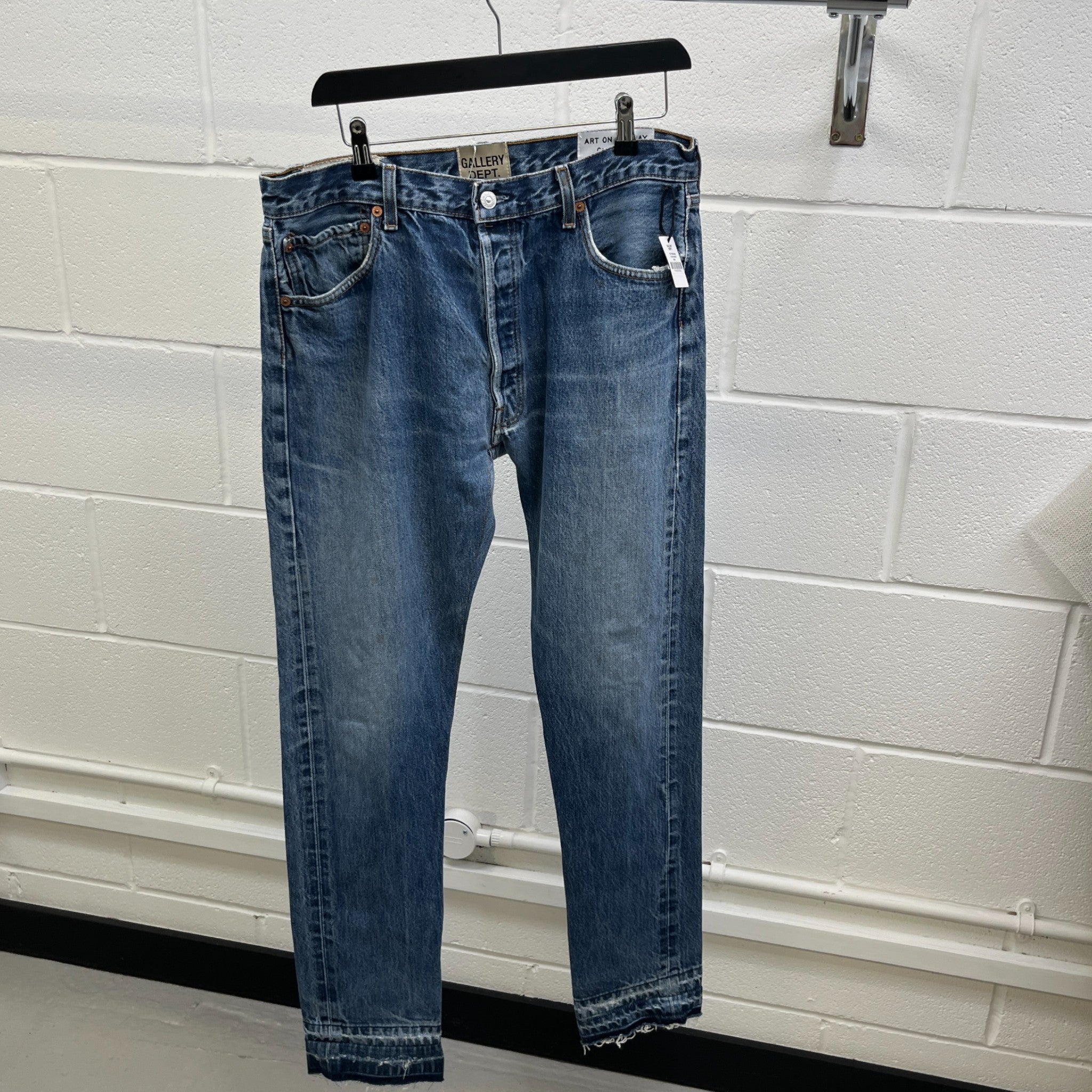 Men's Patch Logo Jeans Blue Size Waist 30"