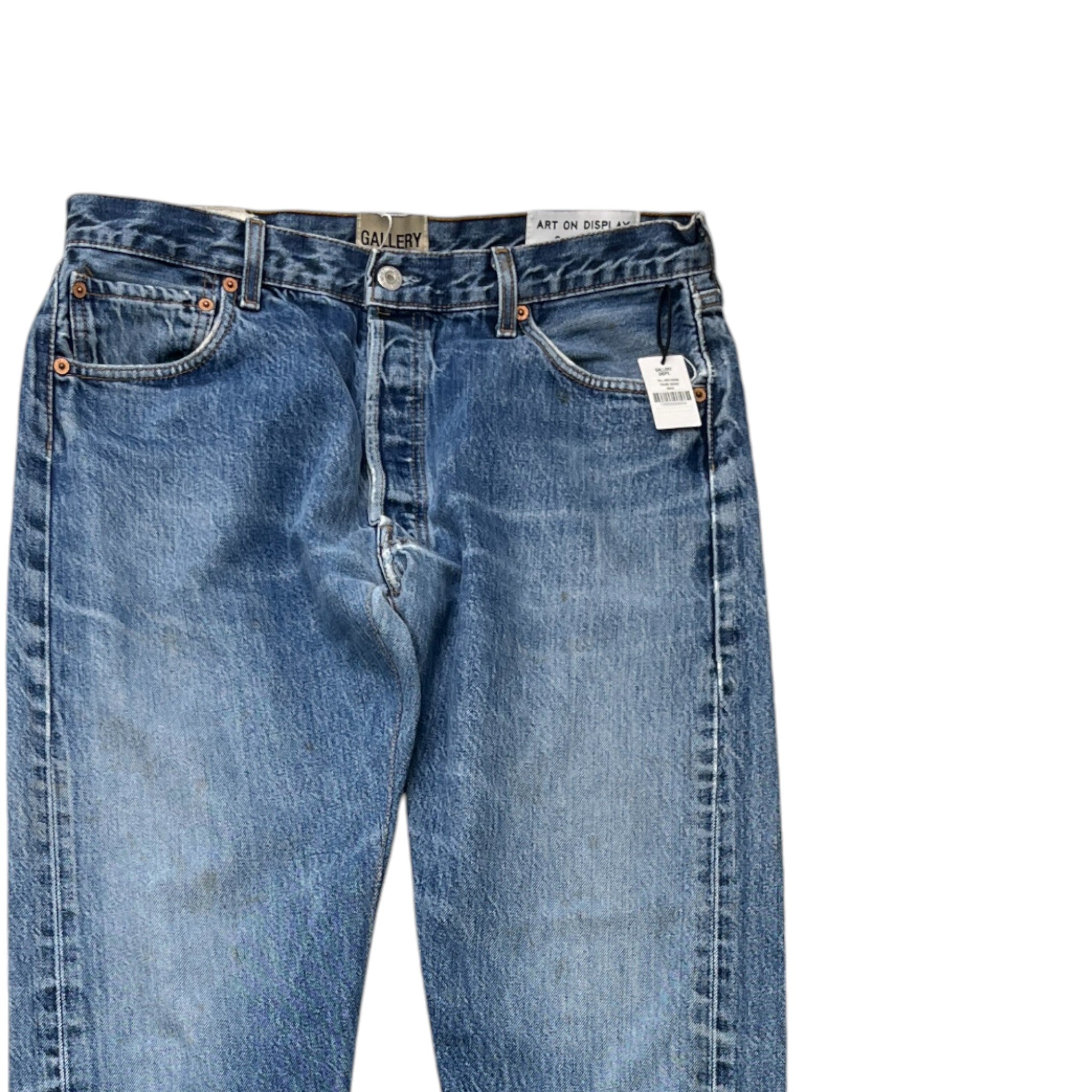 Men's Patch Logo Jeans Blue Size Waist 30"