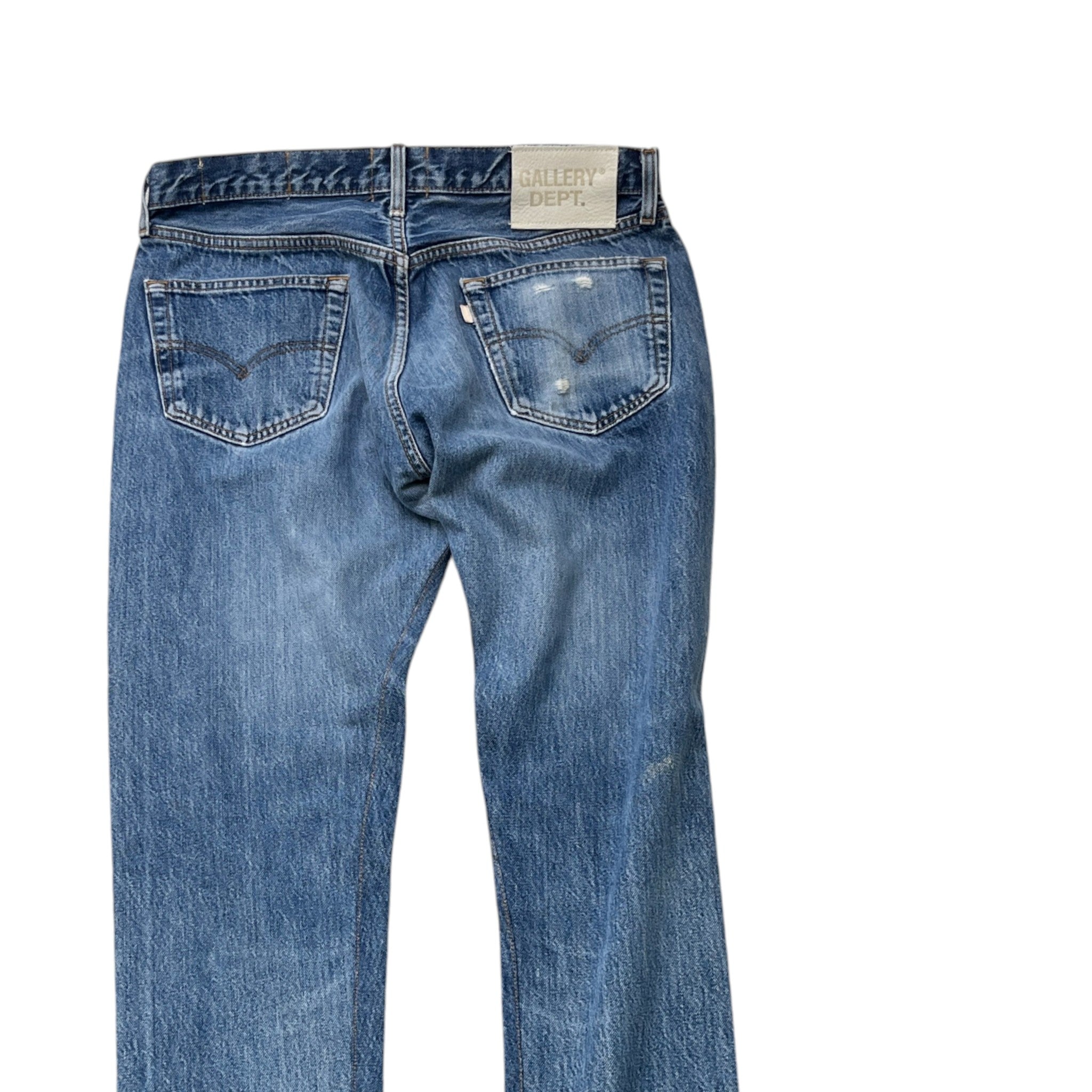 Men's Patch Logo Jeans Blue Size Waist 30"