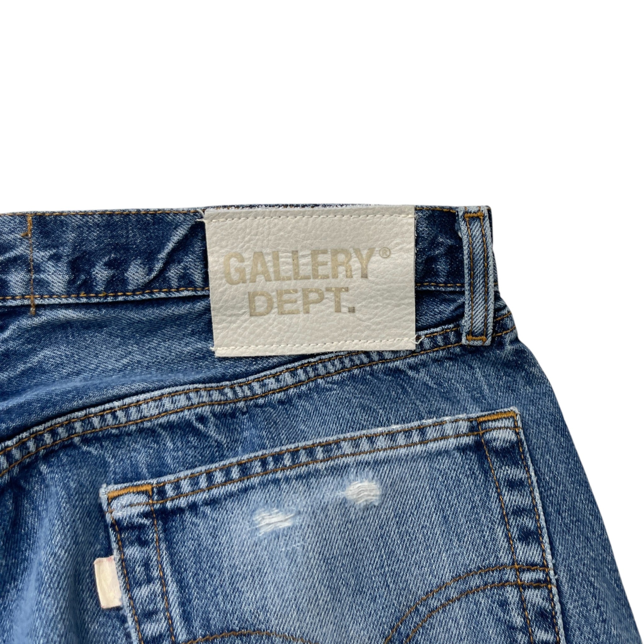 Men's Patch Logo Jeans Blue Size Waist 30"