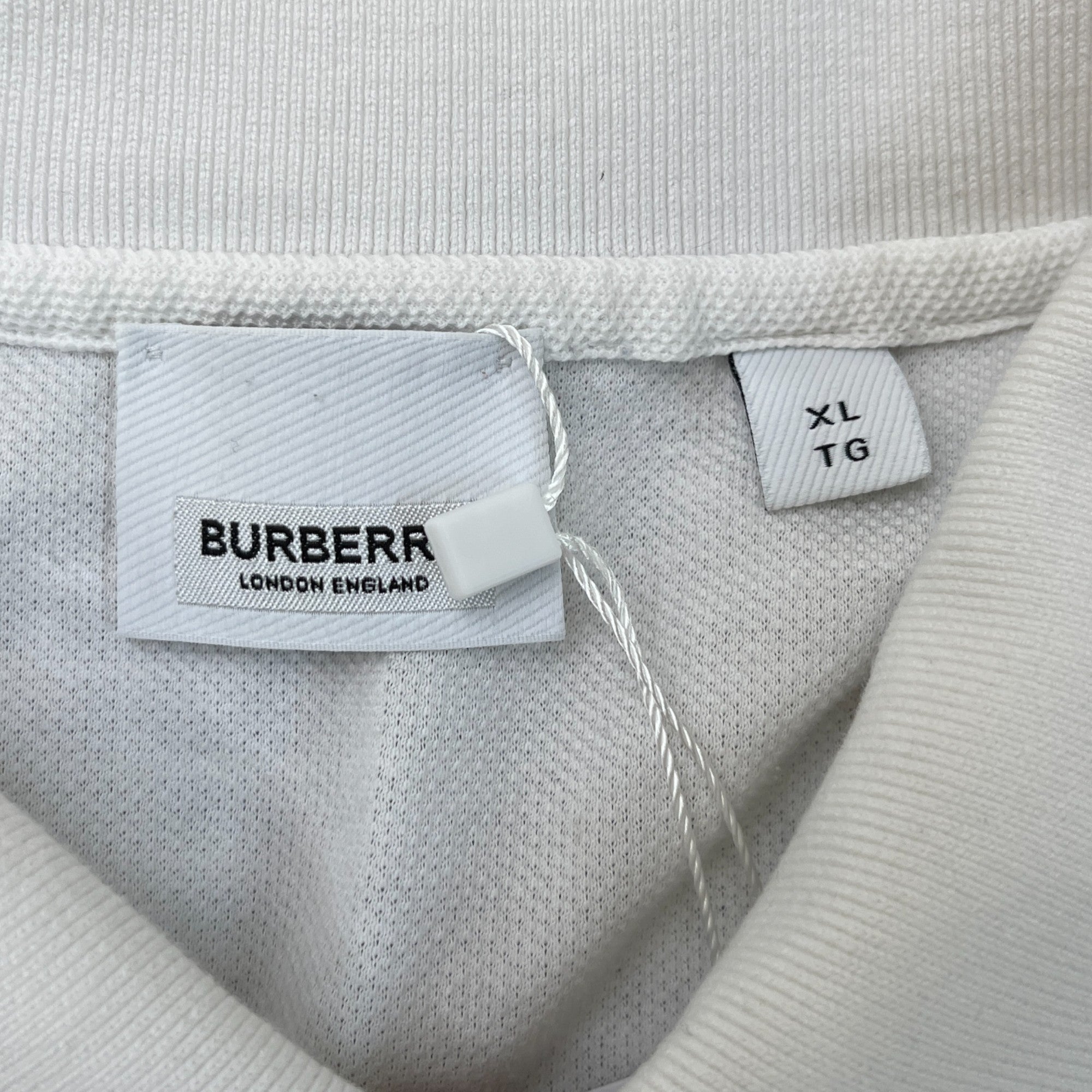 Men's Tb Embroidered Logo Polo Shirt White Size XL