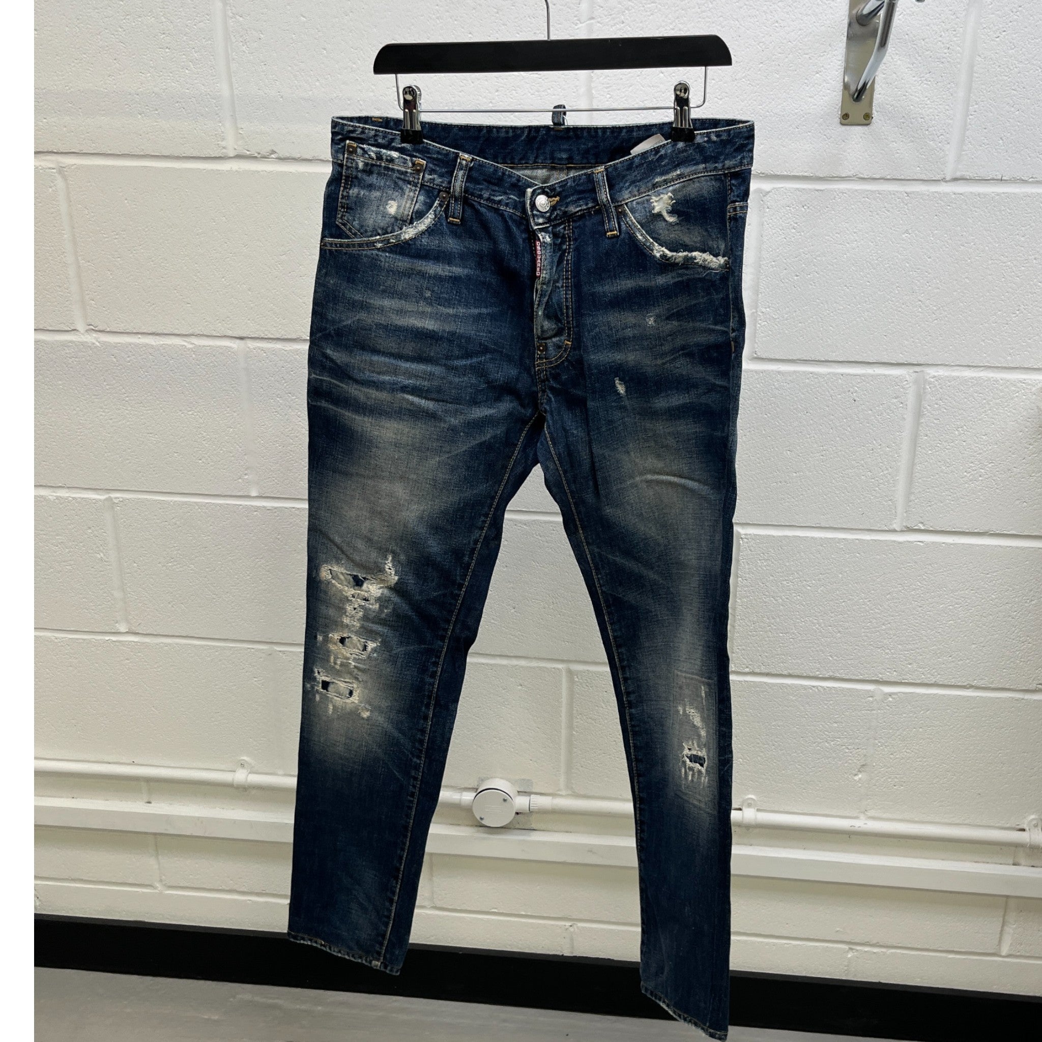 Men's Distressed Jeans Blue Size IT 48 / UK 32