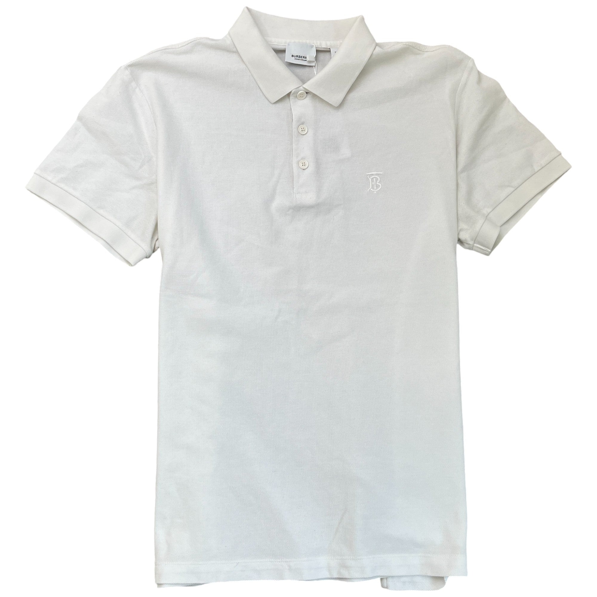 Men's Tb Embroidered Logo Polo Shirt White Size XL
