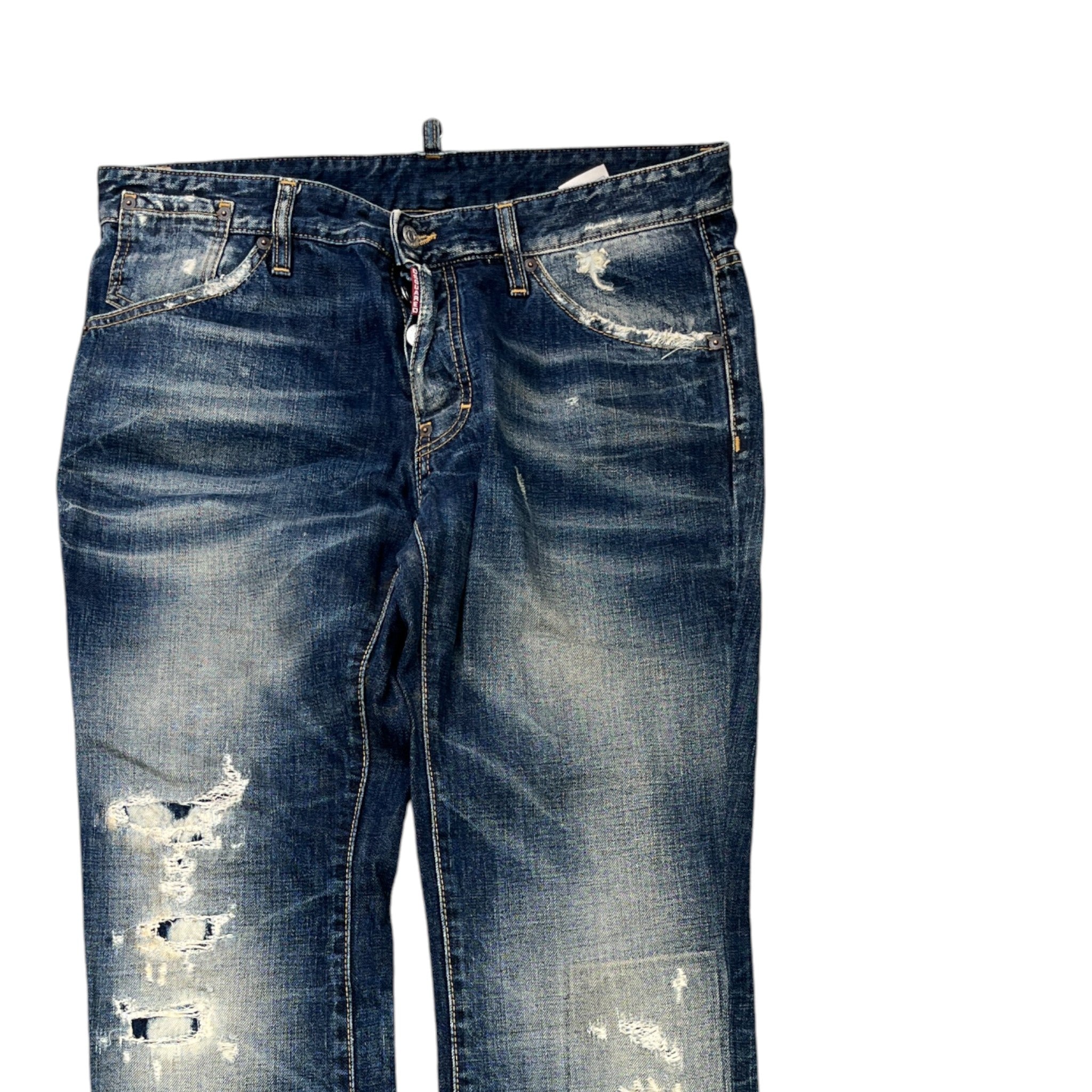 Men's Distressed Jeans Blue Size IT 48 / UK 32