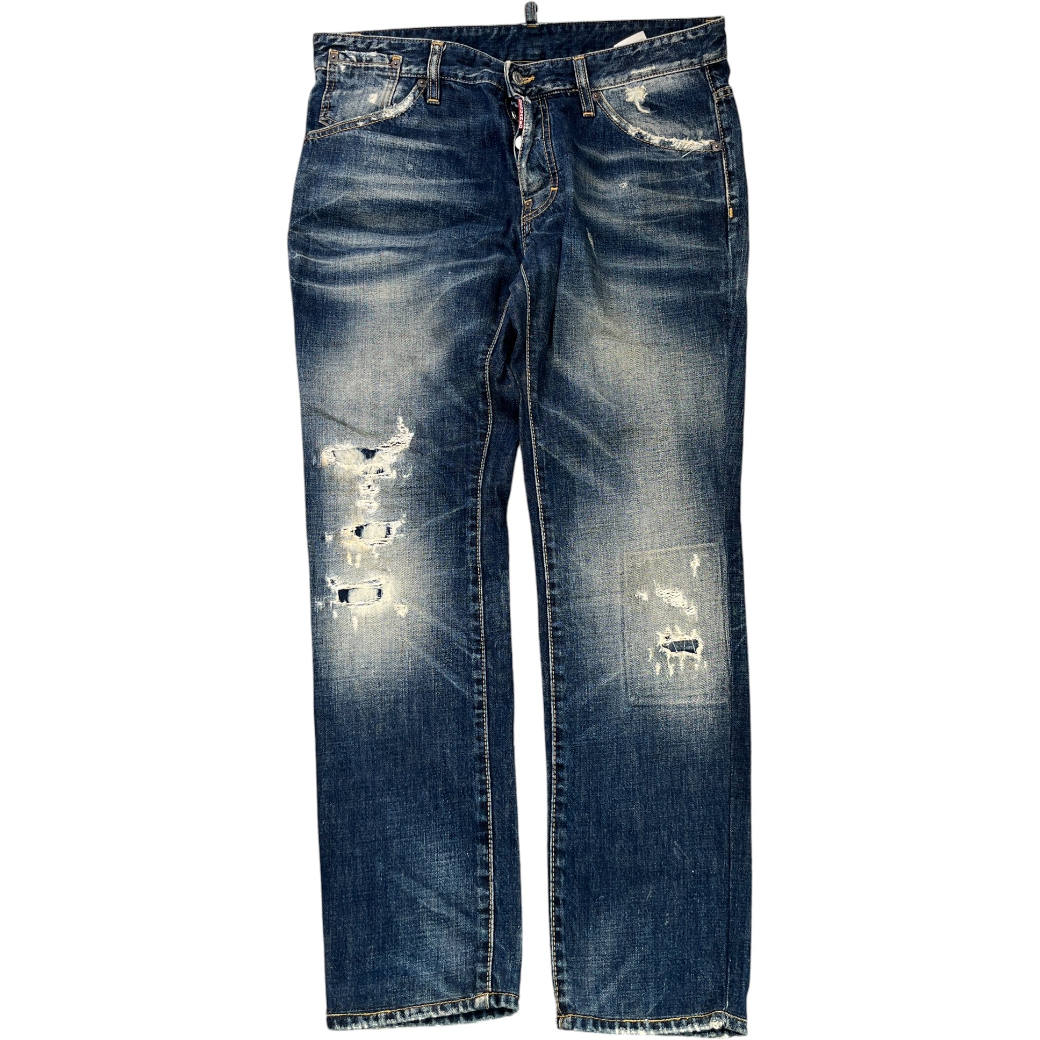 Men's Distressed Jeans Blue Size IT 48 / UK 32