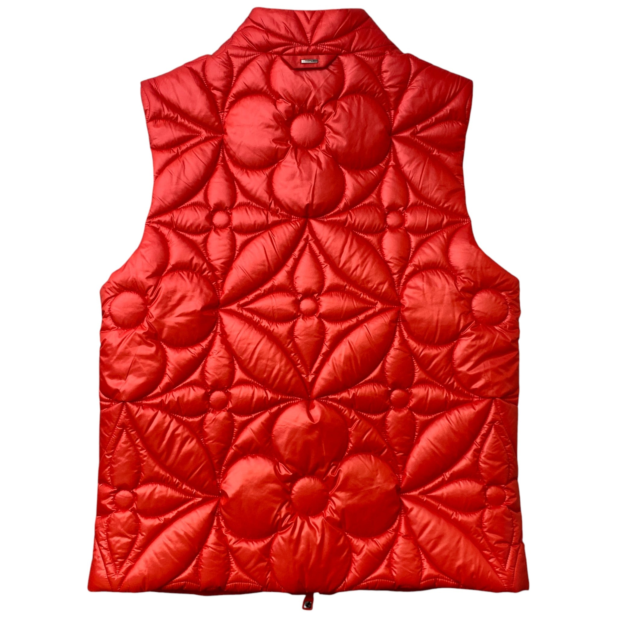 Men's Lvse Padded Monogram Flower Gilet Red Size IT 44 / XS