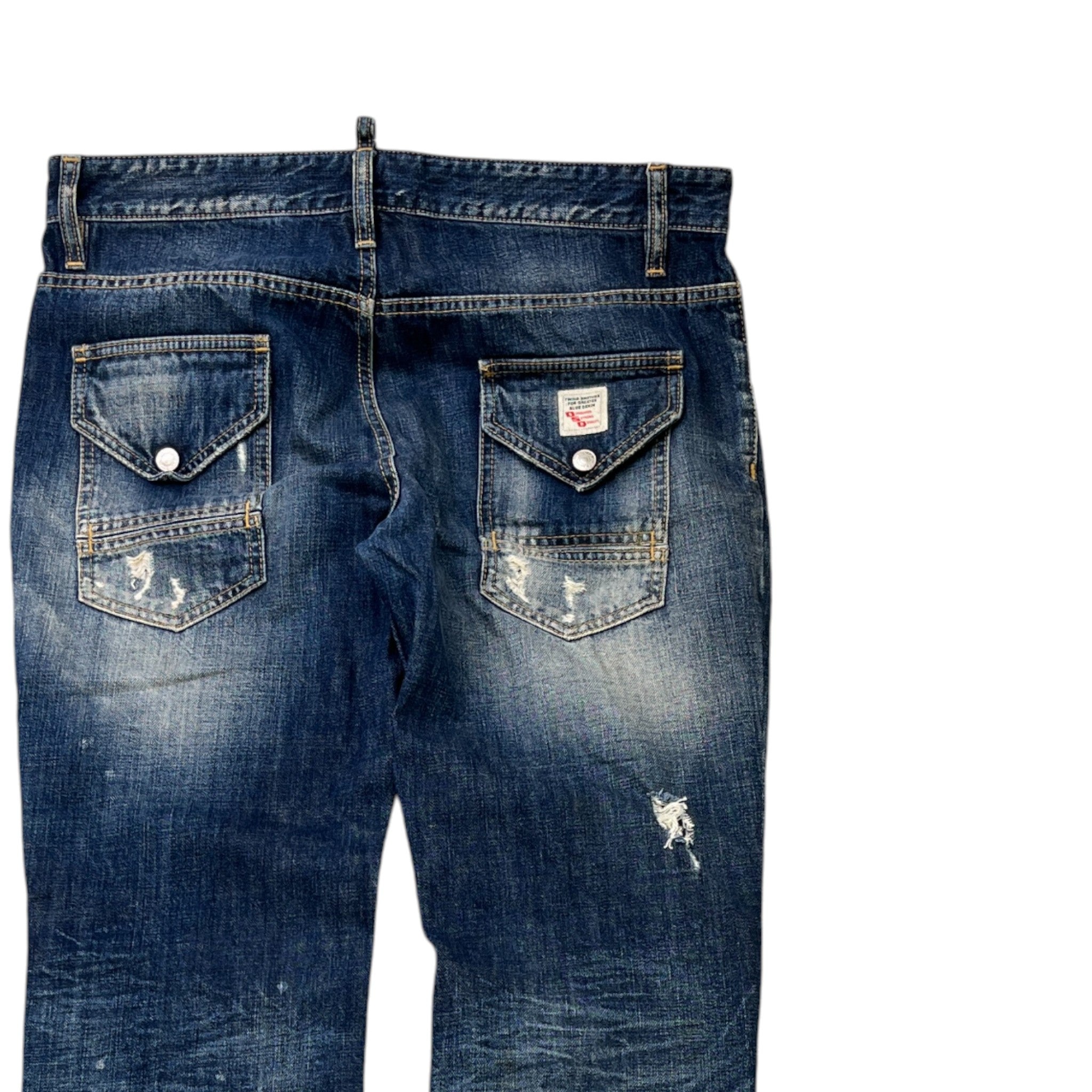 Men's Distressed Jeans Blue Size IT 48 / UK 32