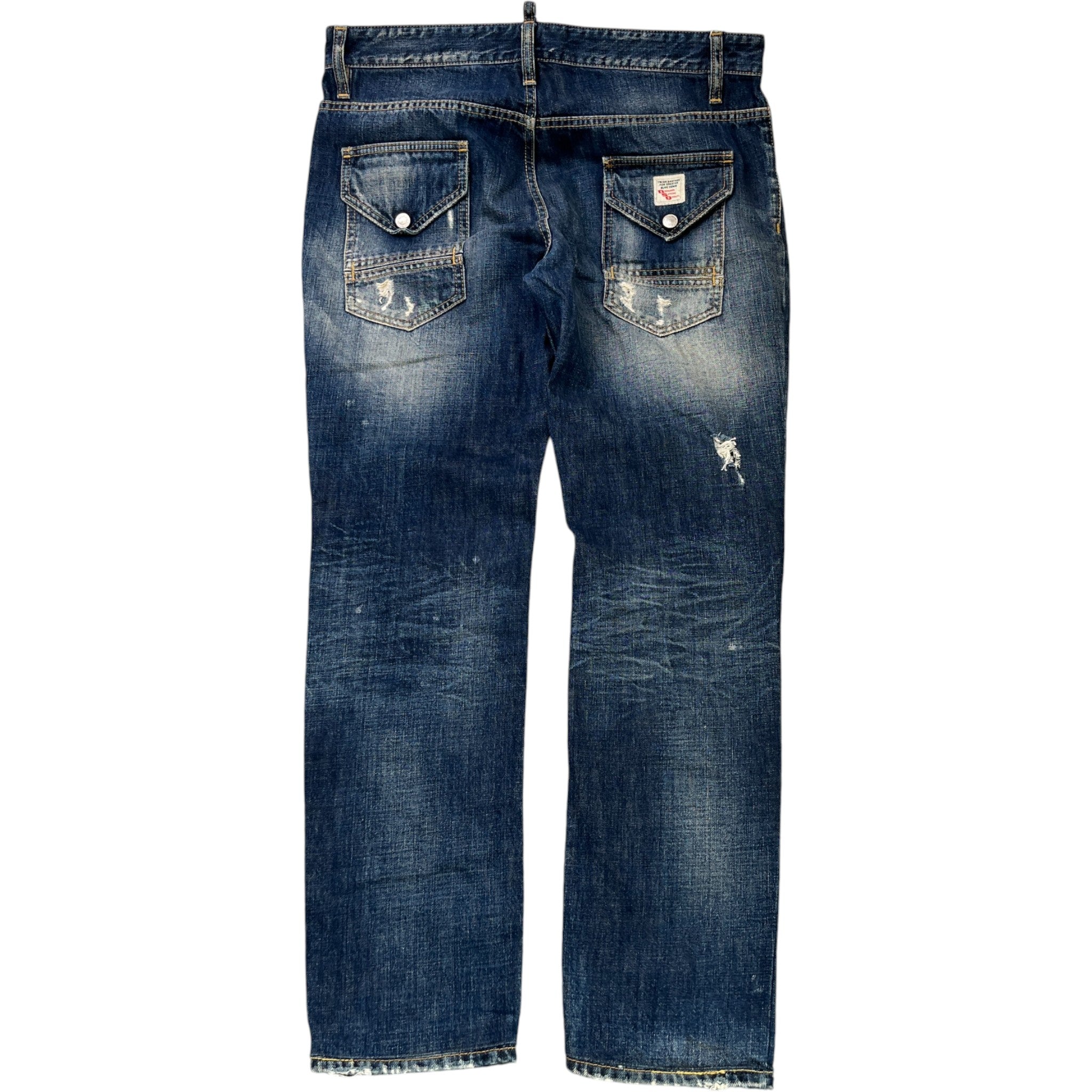 Men's Distressed Jeans Blue Size IT 48 / UK 32