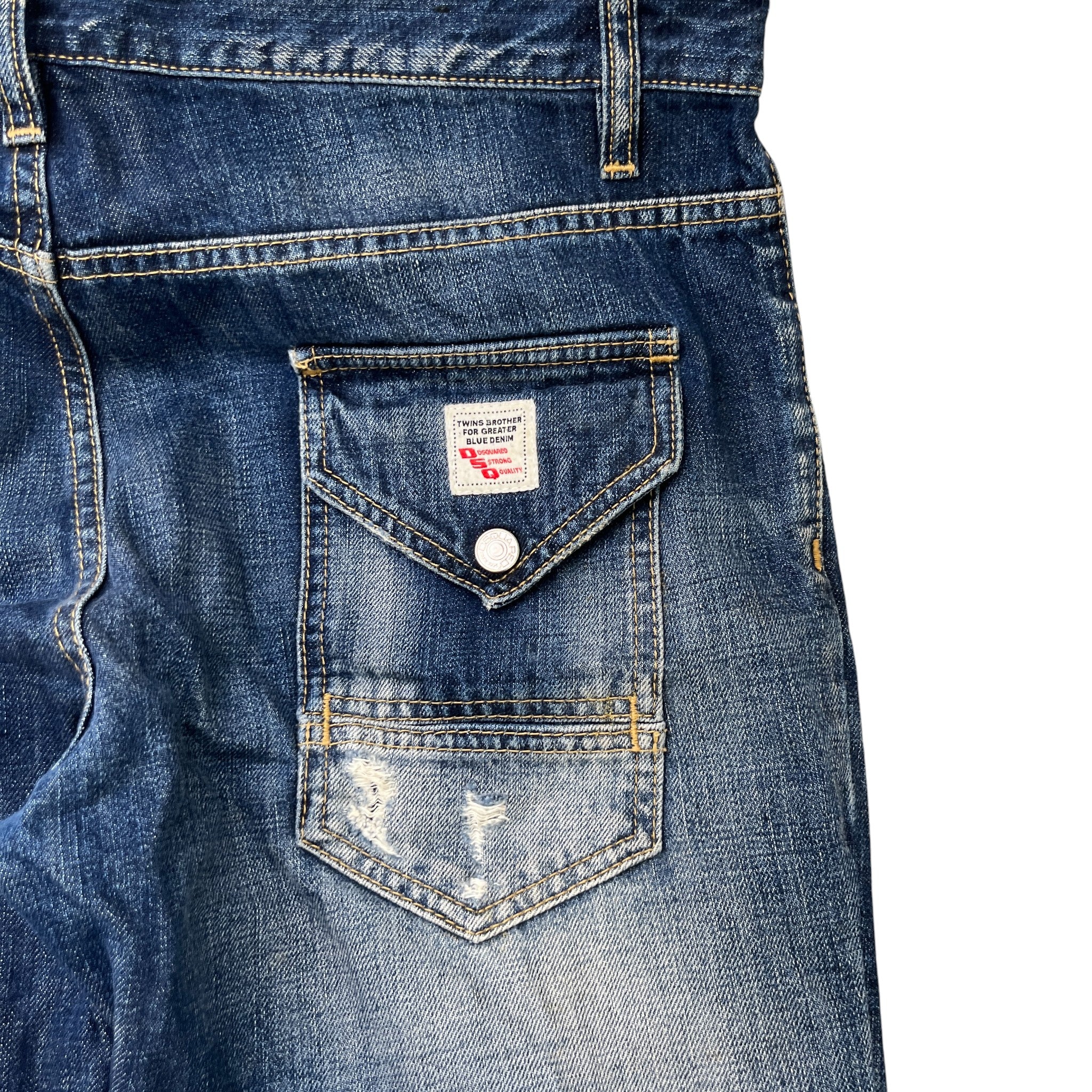 Men's Distressed Jeans Blue Size IT 48 / UK 32