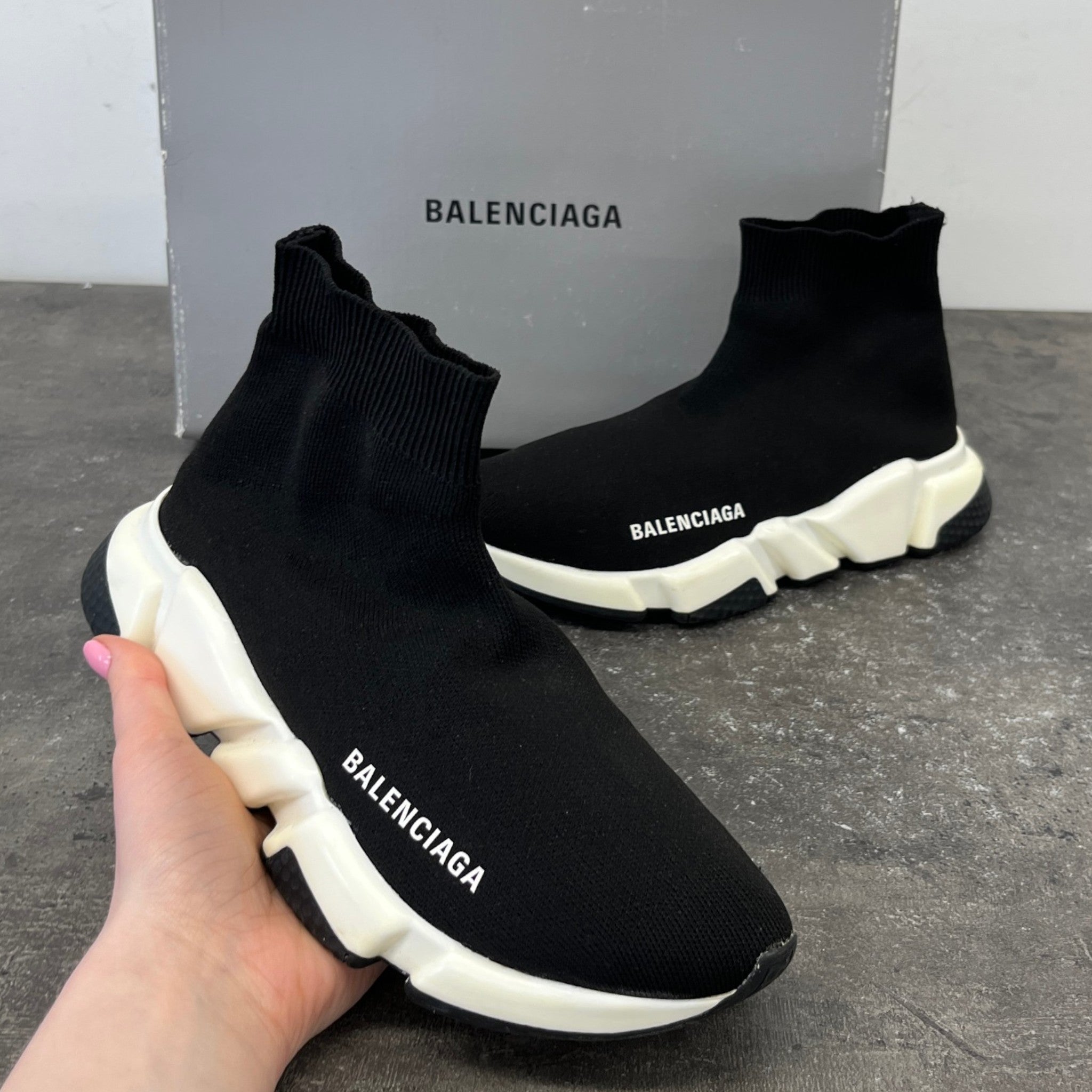 Women's Sock Runners High Trainers Black Size EU 36 / UK 3