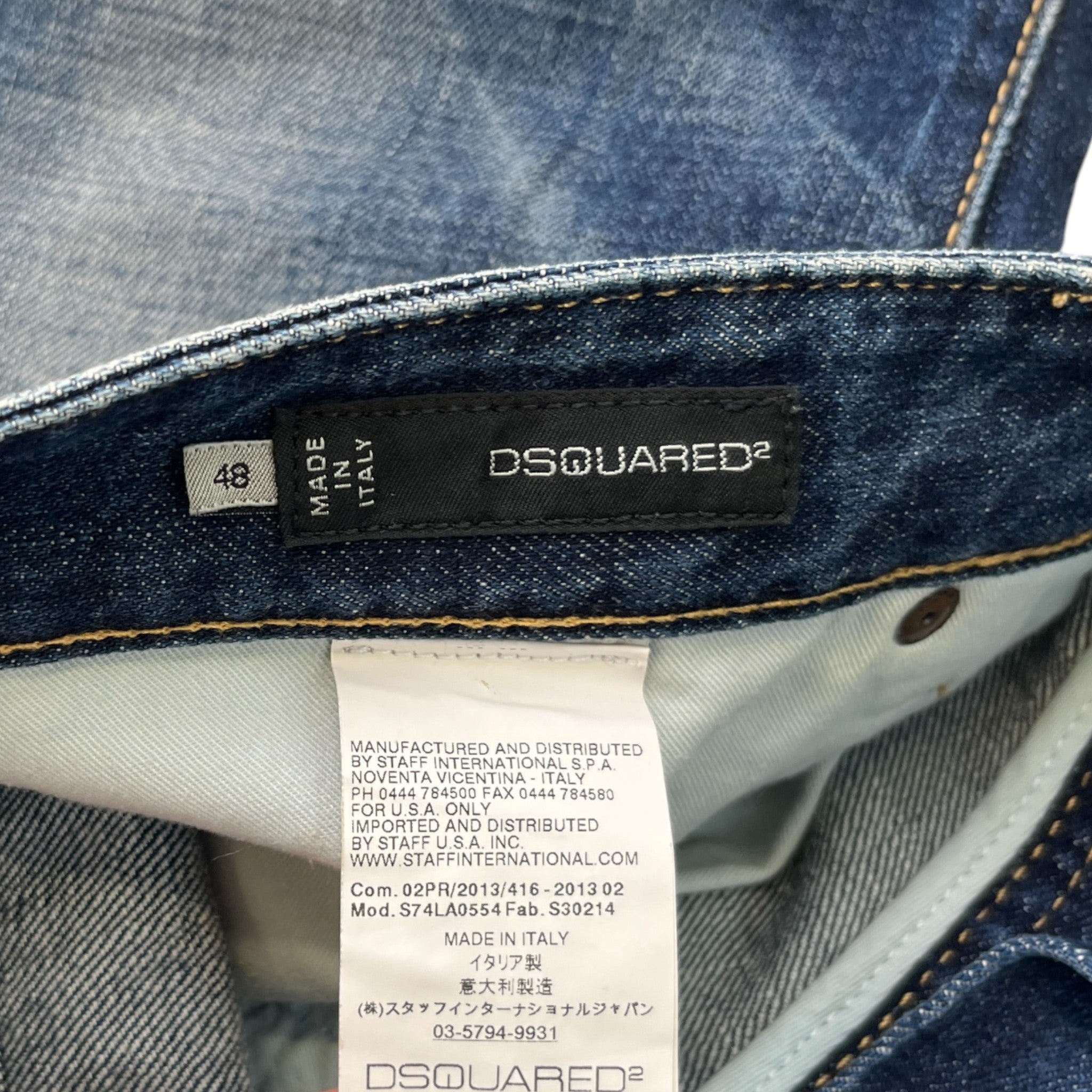 Men's Distressed Jeans Blue Size IT 48 / UK 32