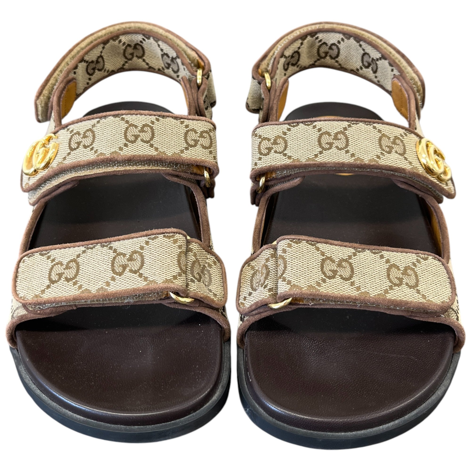 Women's Gg Supreme Double Strap Sandals Brown Size EU 38.5 / UK 5.5