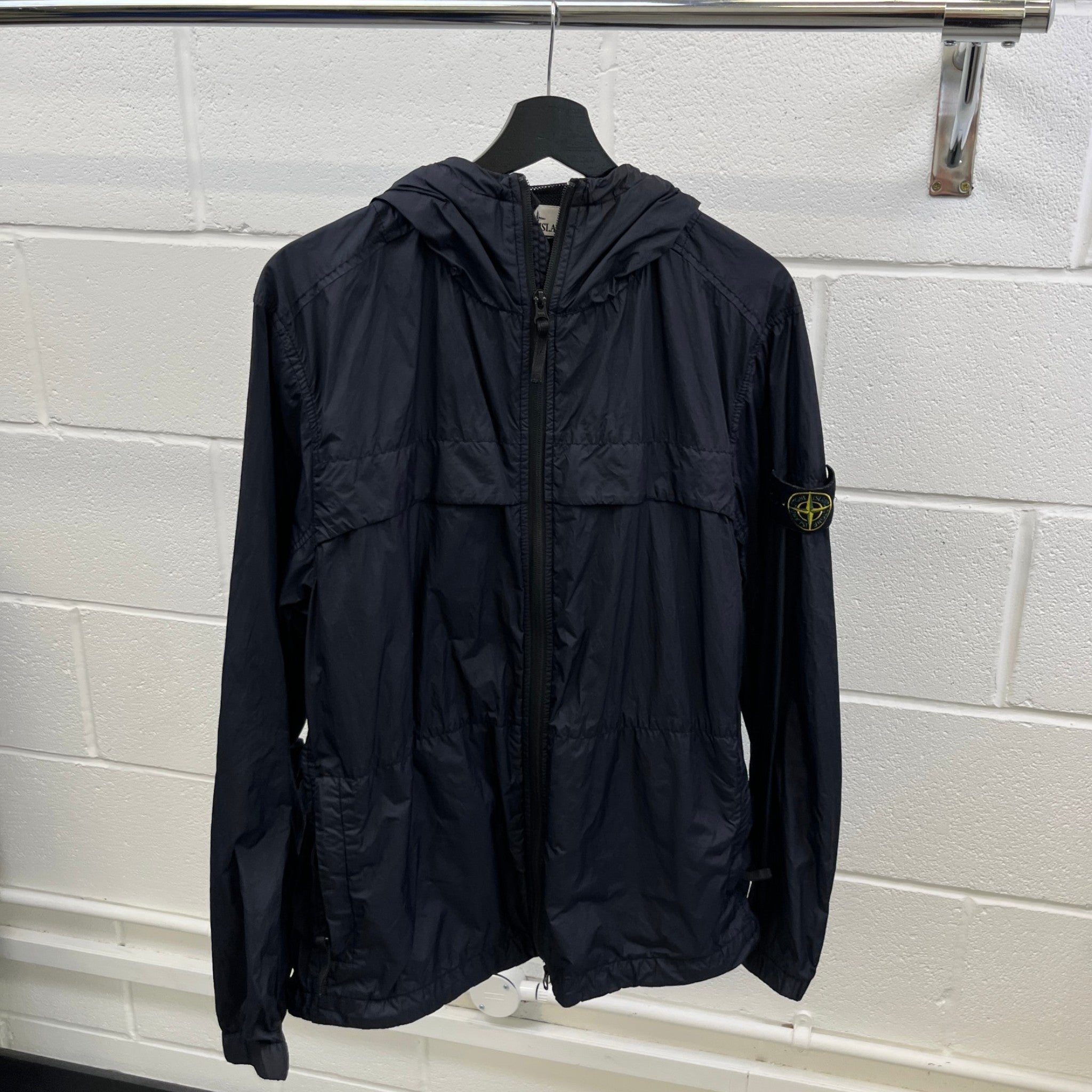 Men's Applique Logo Crinkle Reps Jacket Black Size M