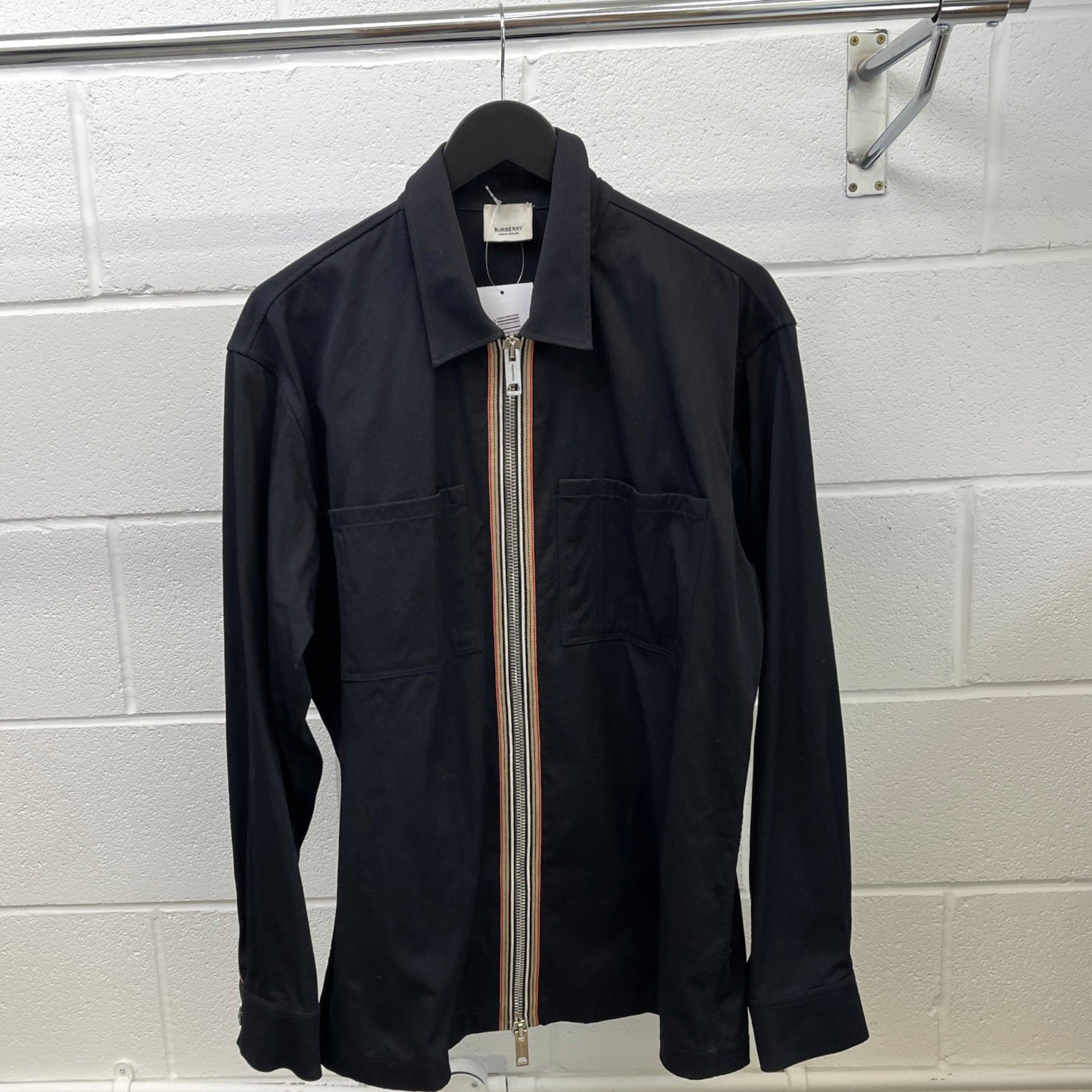 Men's Check Zip Jacket Black Size M