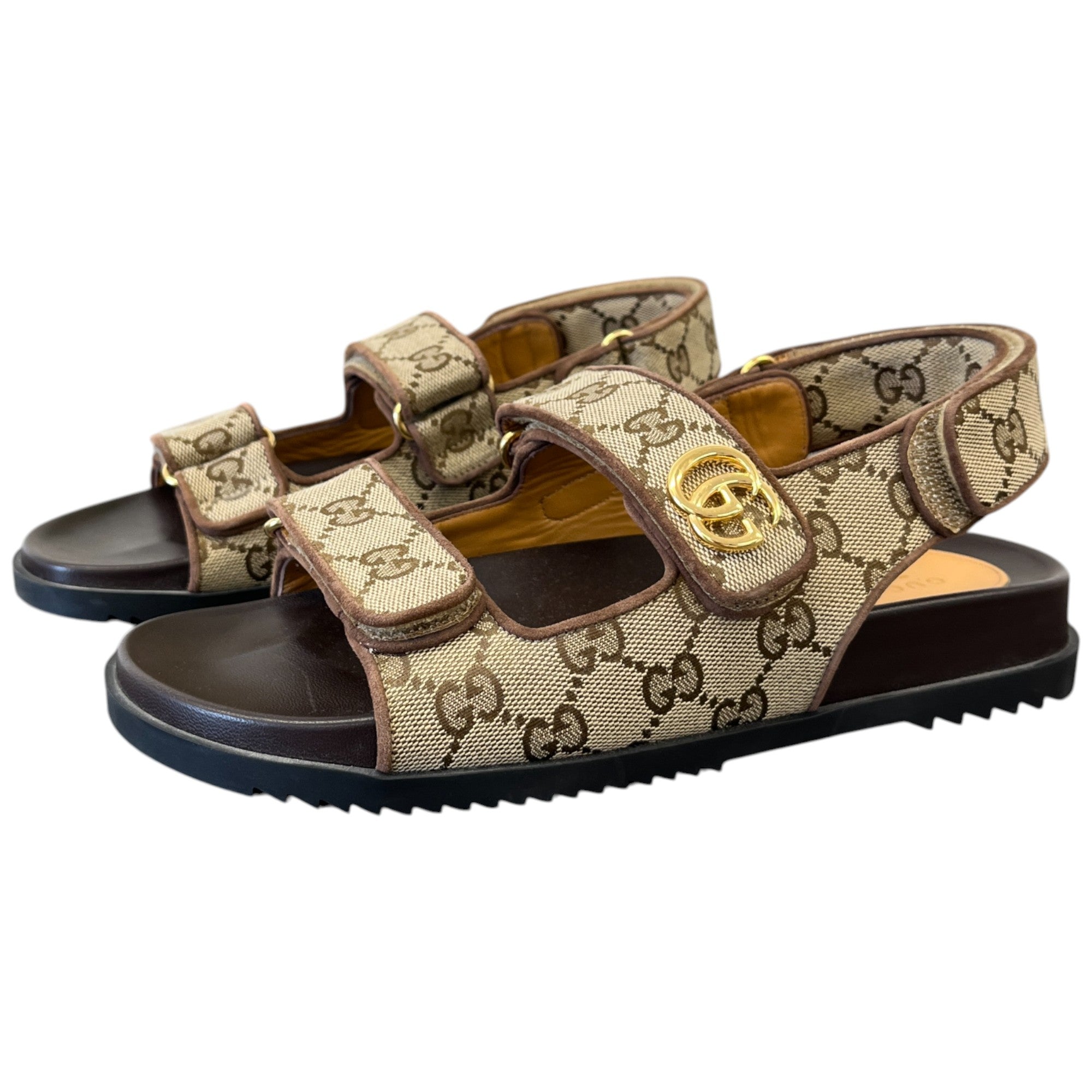 Women's Gg Supreme Double Strap Sandals Brown Size EU 38.5 / UK 5.5