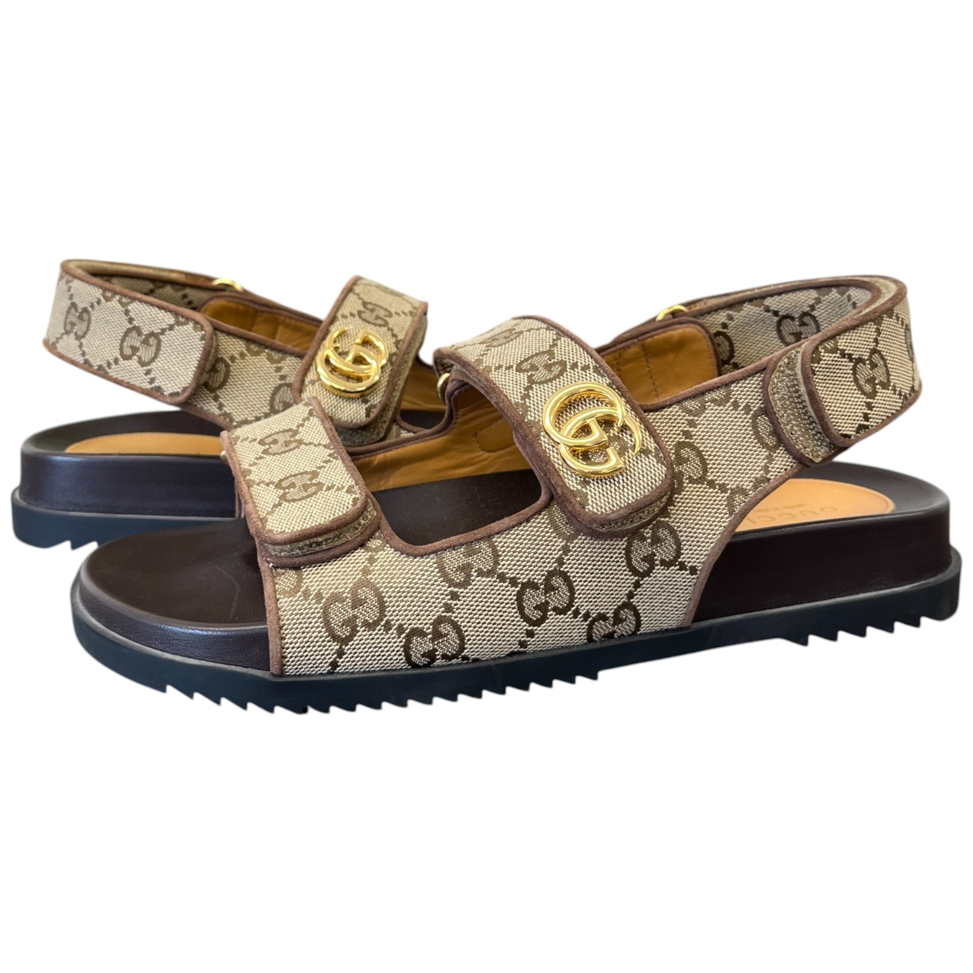 Women's Gg Supreme Double Strap Sandals Brown Size EU 38.5 / UK 5.5