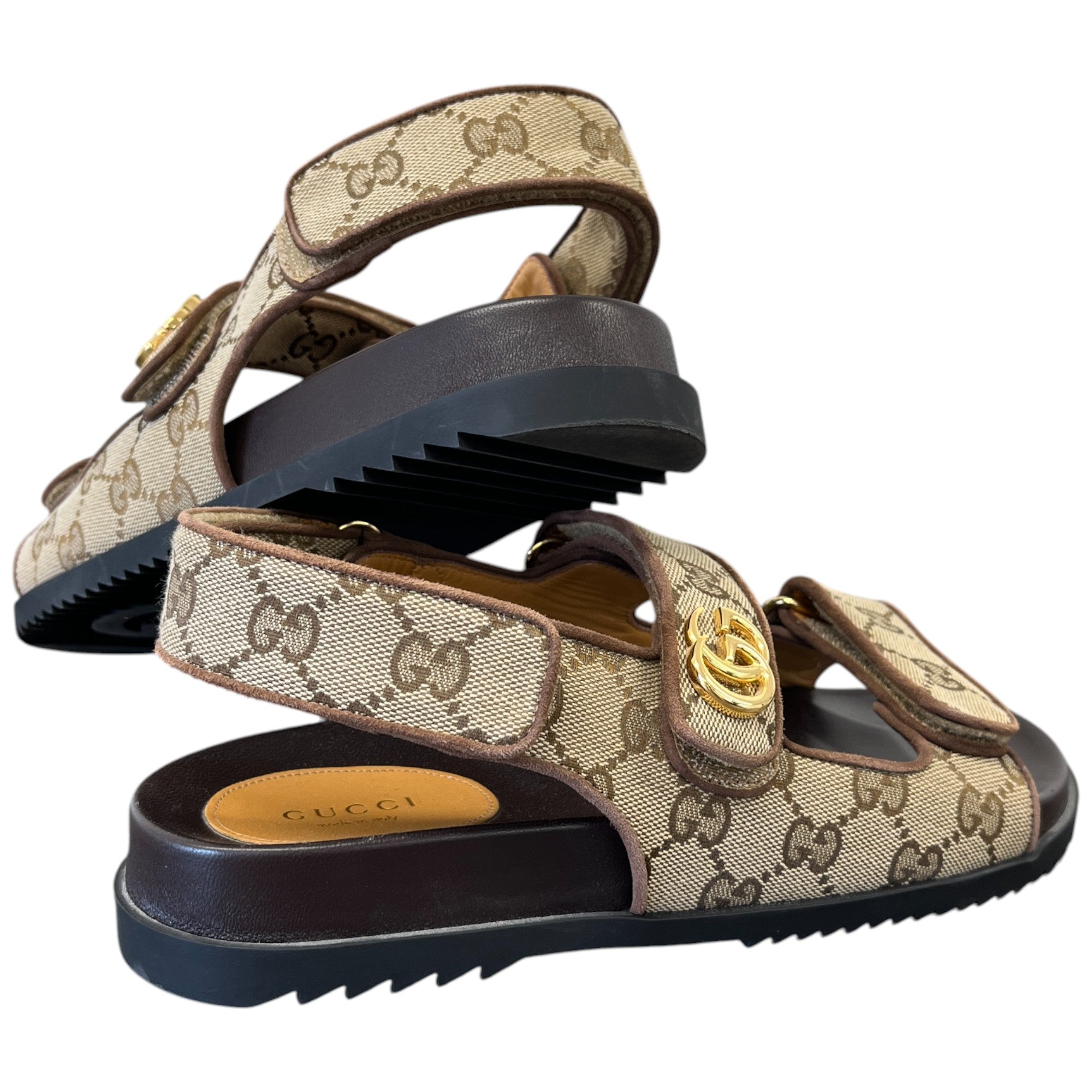 Women's Gg Supreme Double Strap Sandals Brown Size EU 38.5 / UK 5.5