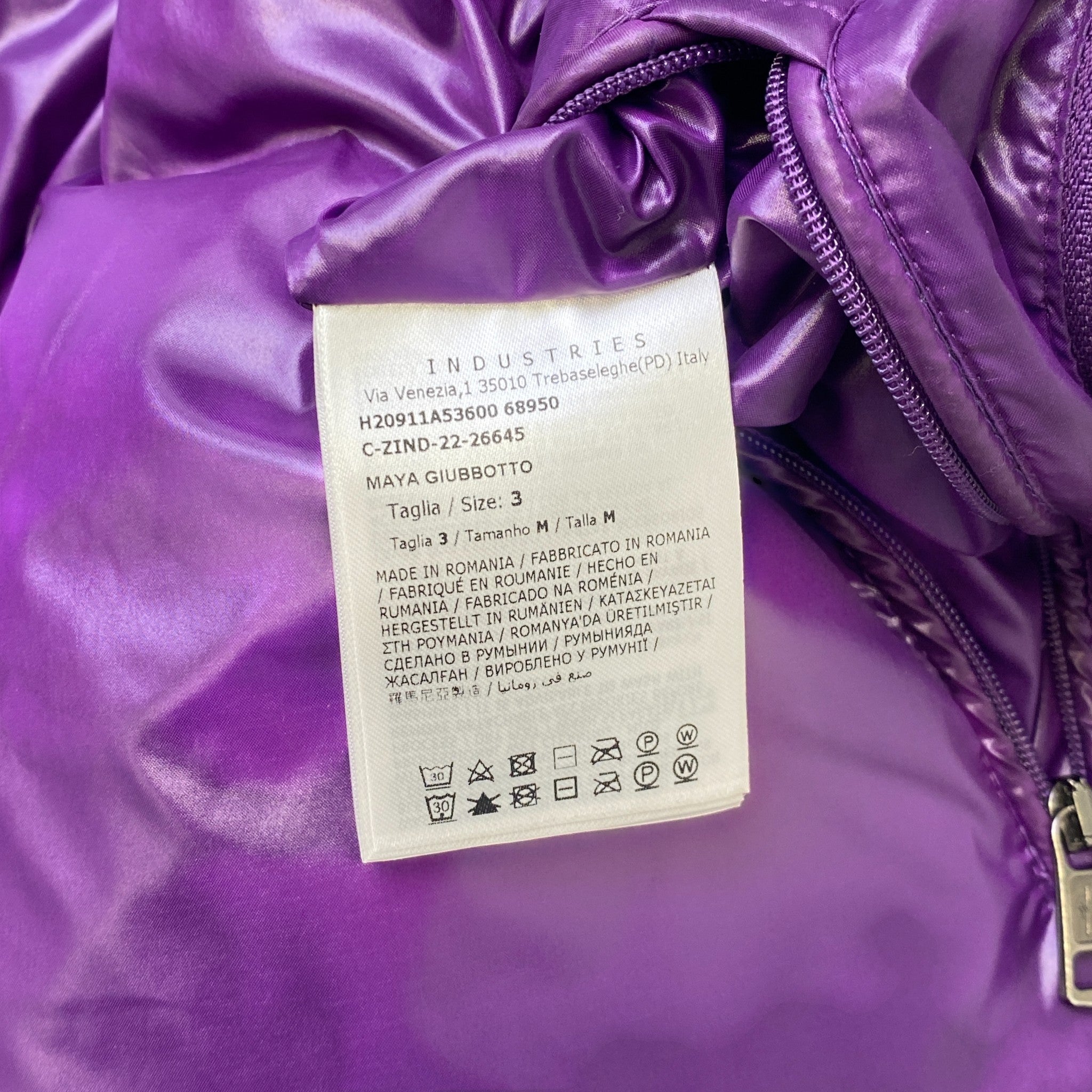 Men's Maya Down Jacket Purple Size 3 / L