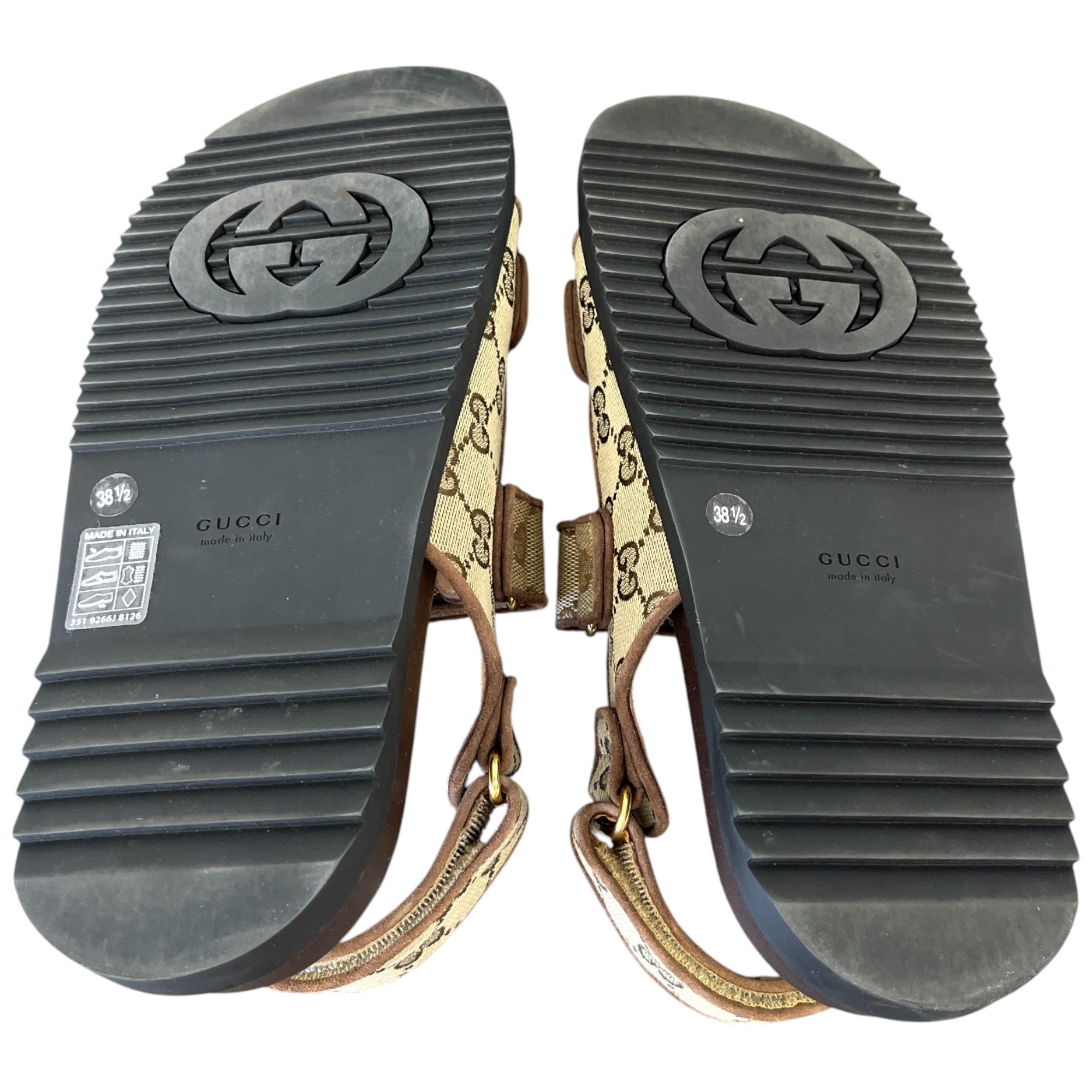 Women's Gg Supreme Double Strap Sandals Brown Size EU 38.5 / UK 5.5
