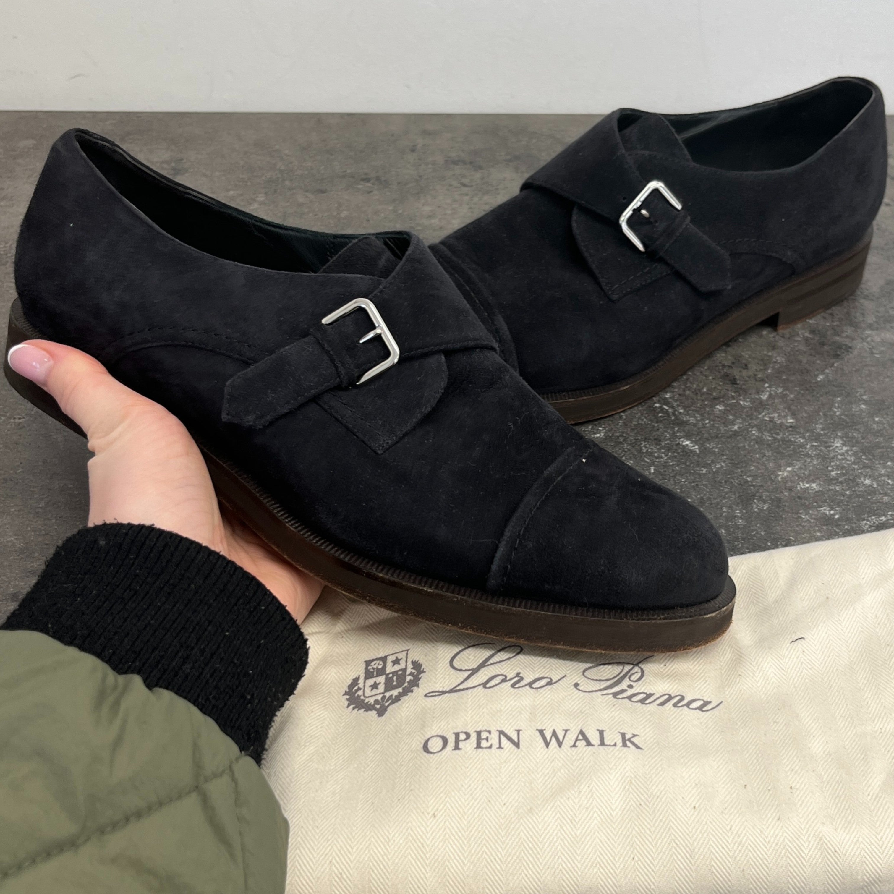 Women's Meryl Monk Strap Suede Loafers Charcoal Size EU 38.5 / UK 5.5