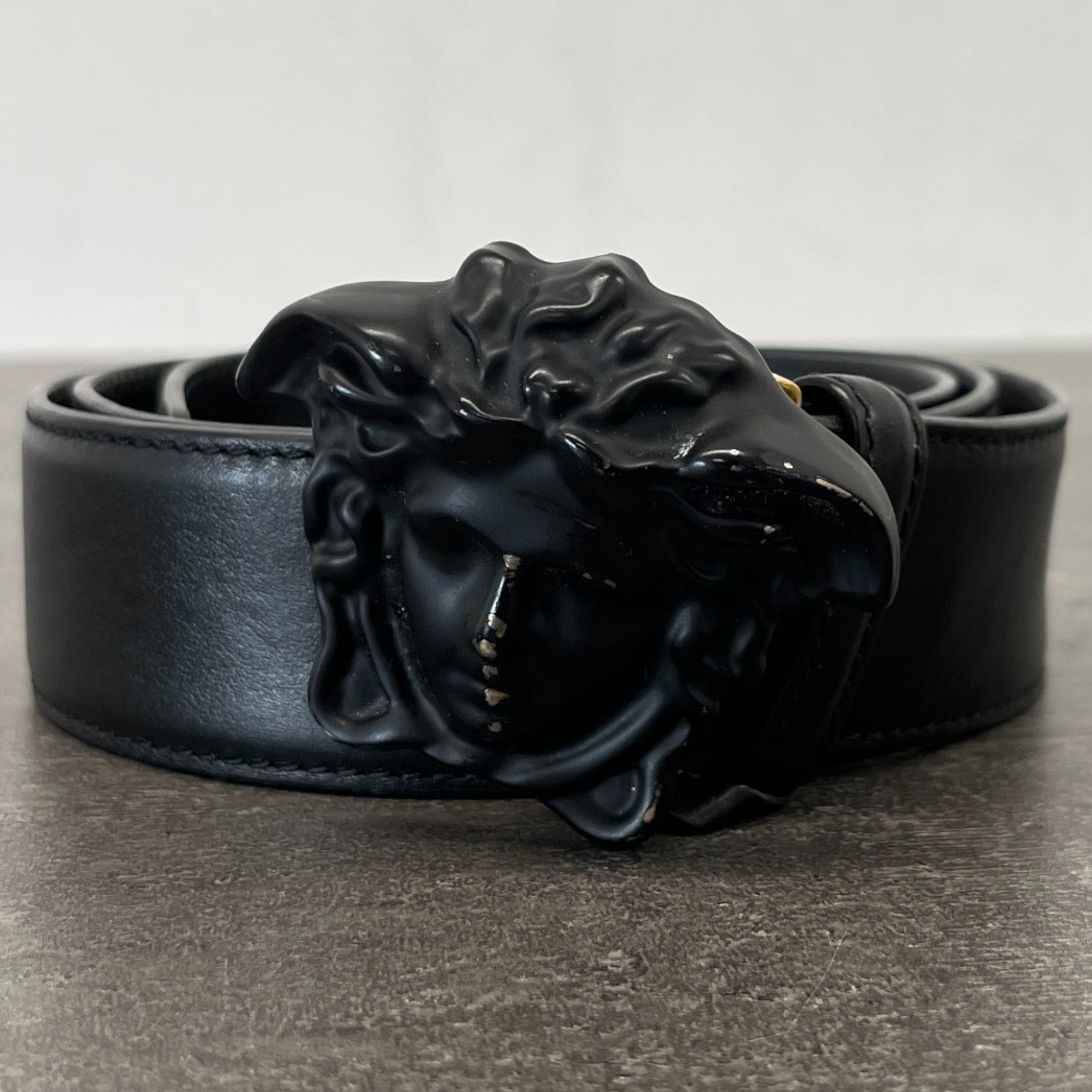 Men's Medusa Head Belt Black Size Waist 38"