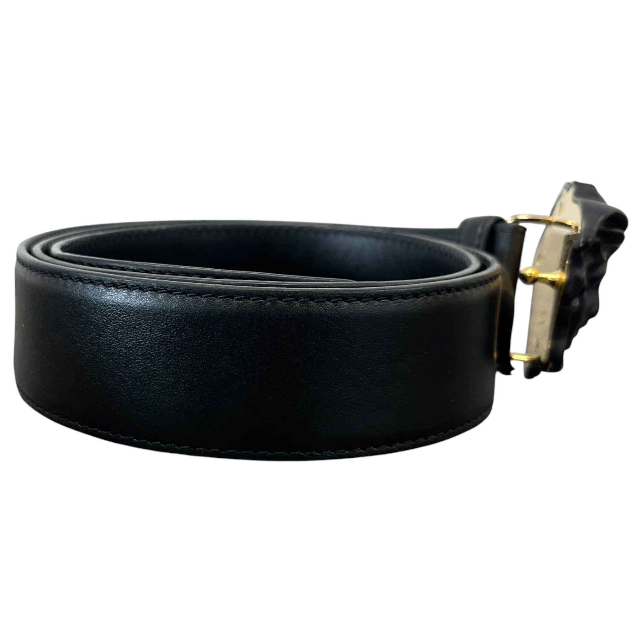 Men's Medusa Head Belt Black Size Waist 38"