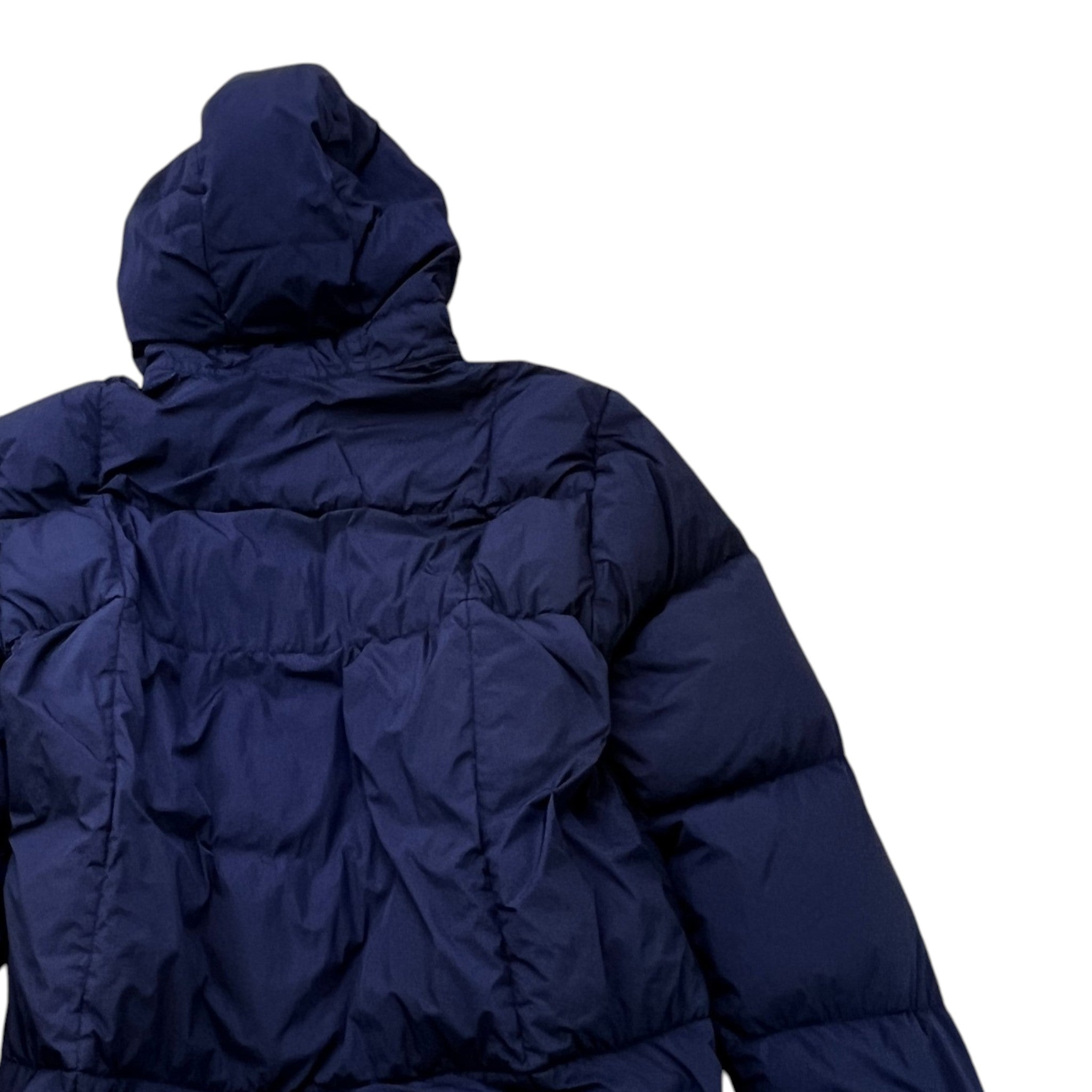 Men's Garment Dyed Crinkle Reps Applique Logo Down Jacket Navy Size L